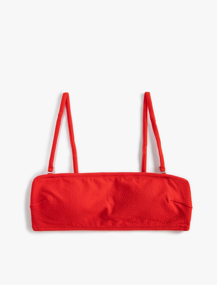  Straplez Bikini Üstü Dokulu Kaplı