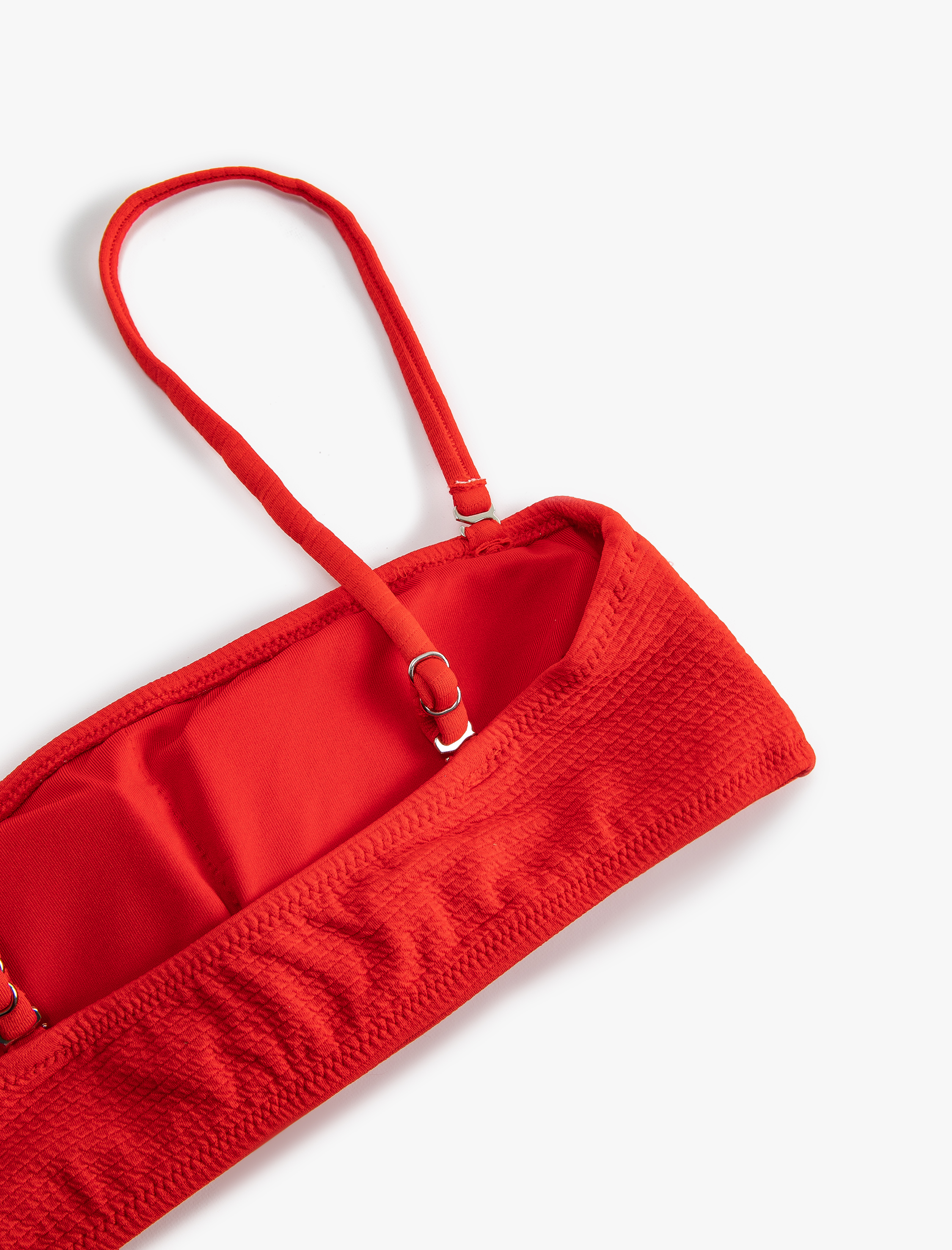   Straplez Bikini Üstü Dokulu Kaplı