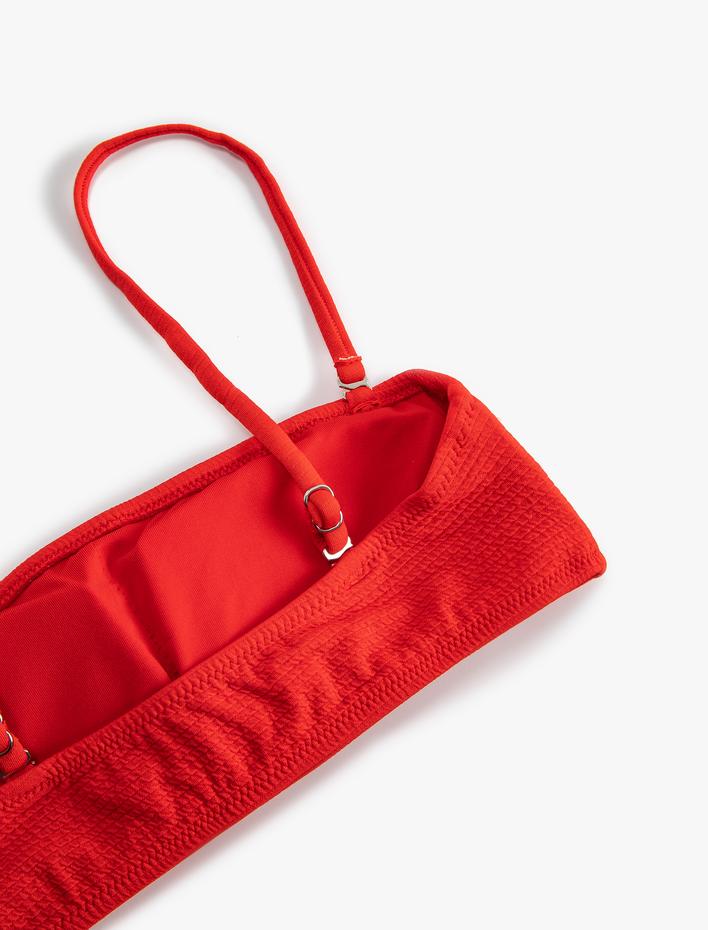  Straplez Bikini Üstü Dokulu Kaplı