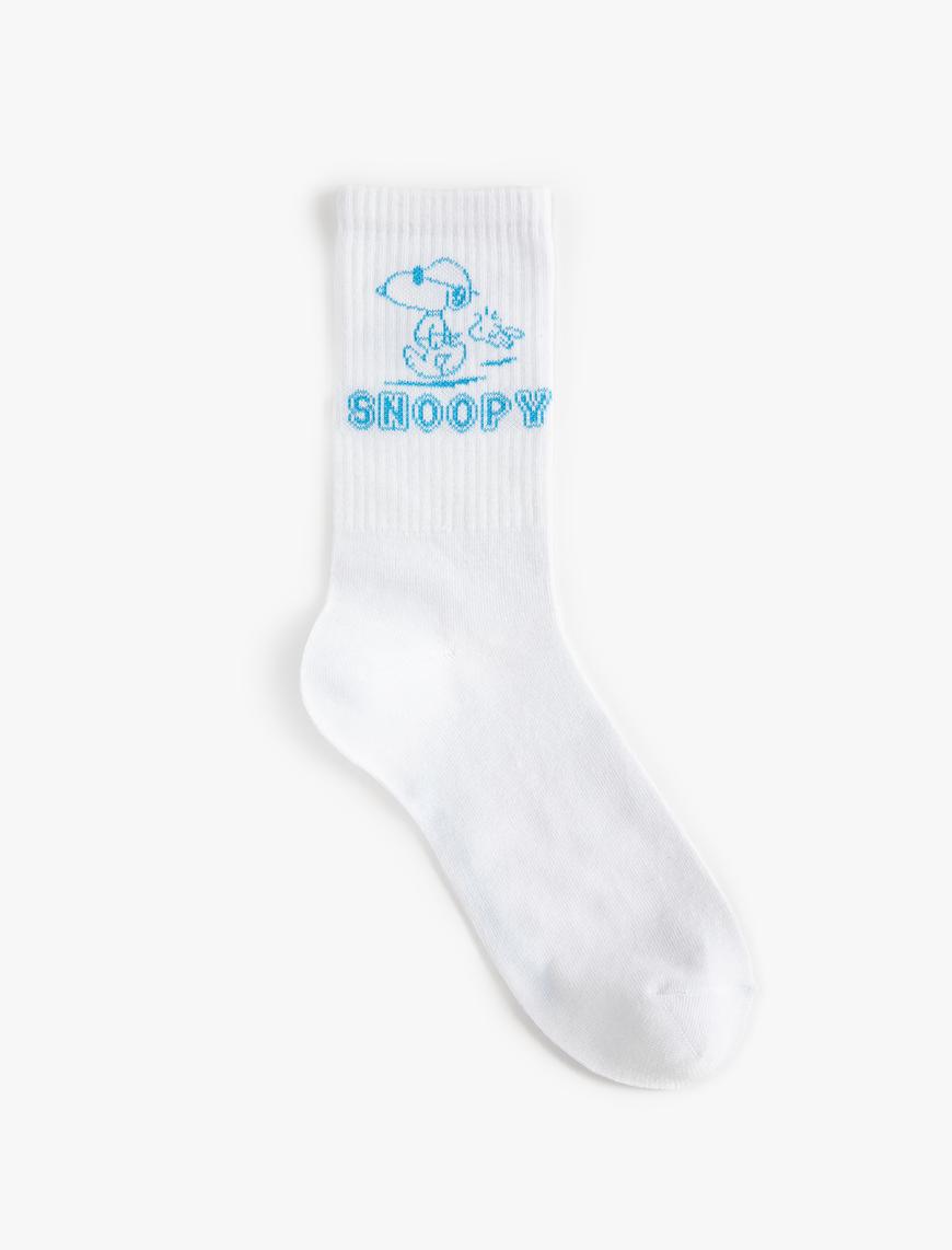  Erkek Snoopy Soket Çorap Lisanslı İşlemeli