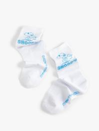 Snoopy Soket Çorap Lisanslı İşlemeli