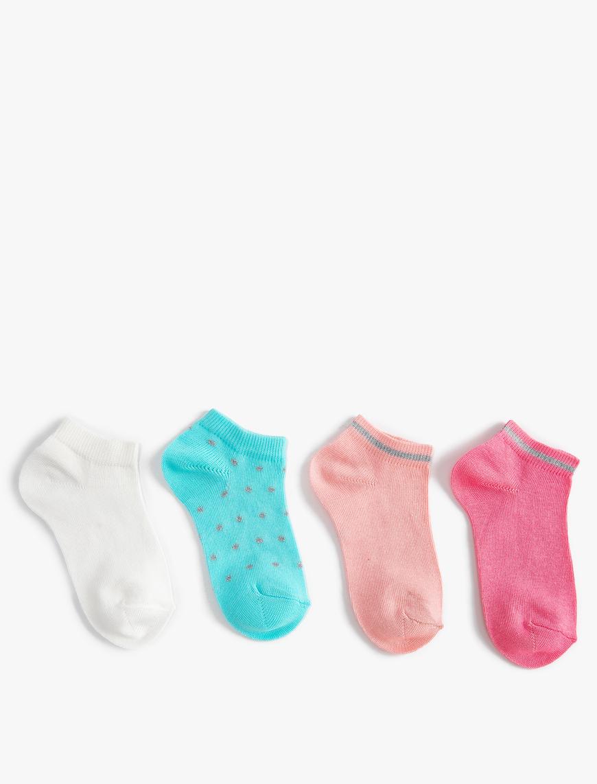 Kız Çocuk 4’lü Çok Renkli Baskılı Çorap Seti