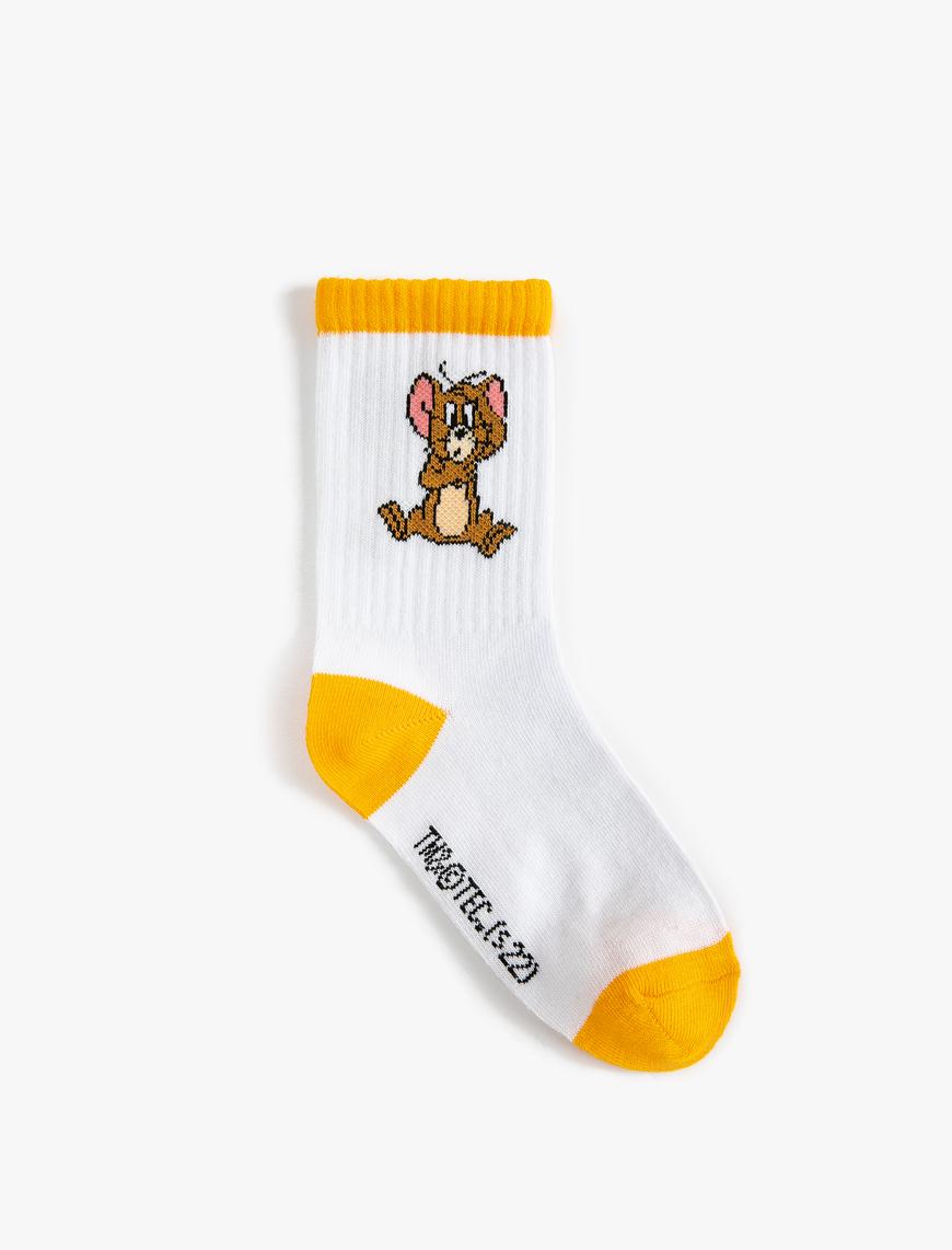  Erkek Çocuk Tom ve Jerry Baskılı Çorap Lisanslı