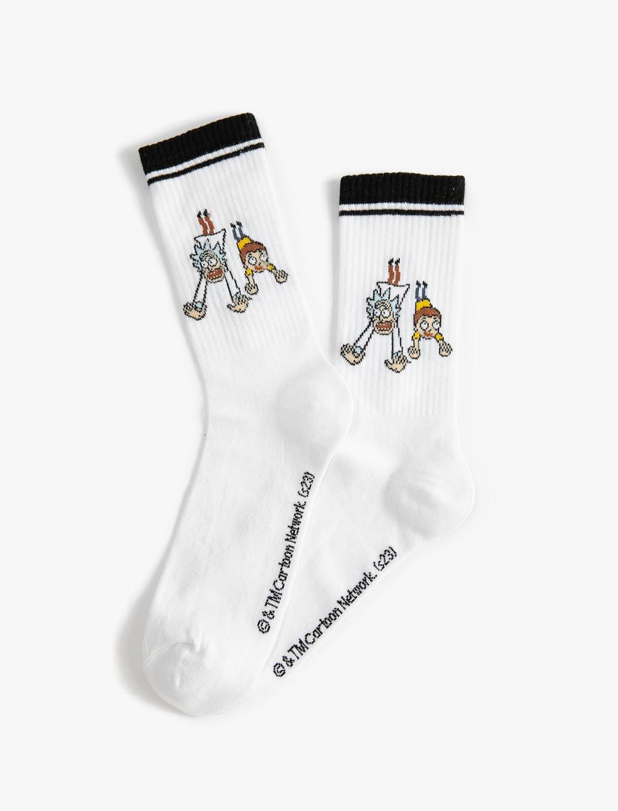  Erkek Rick and Morty Çorap Lisanslı İşlemeli