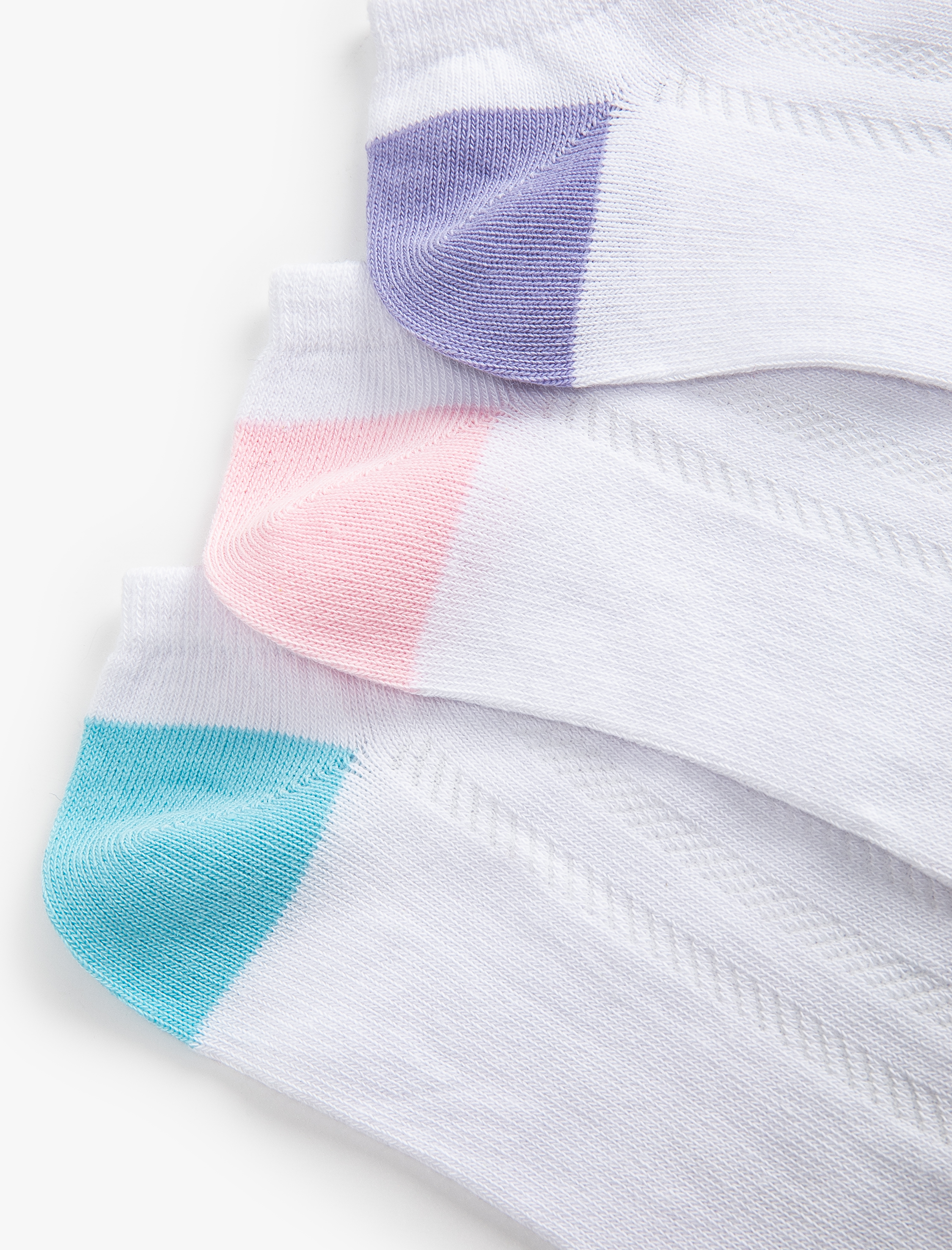  Kadın 3'lü Patik Çorap Seti Dokulu Örgü Detaylı