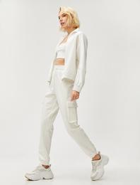 Fermuarlı Sweatshirt Beli Garni Detaylı