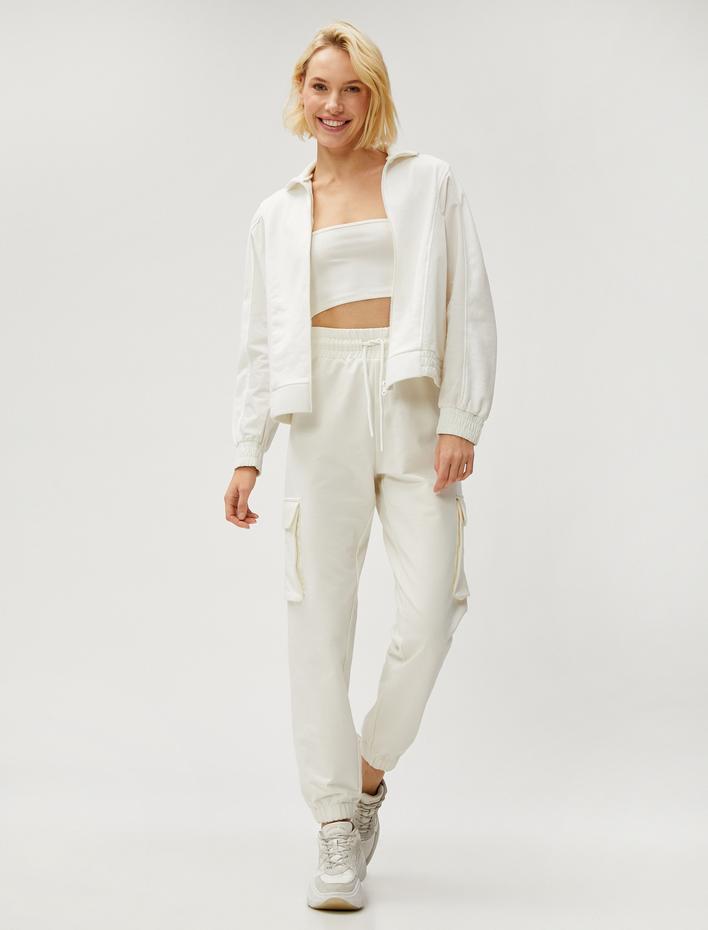  Jogger Kargo Eşofman Altı Cepli Beli Bağlamalı