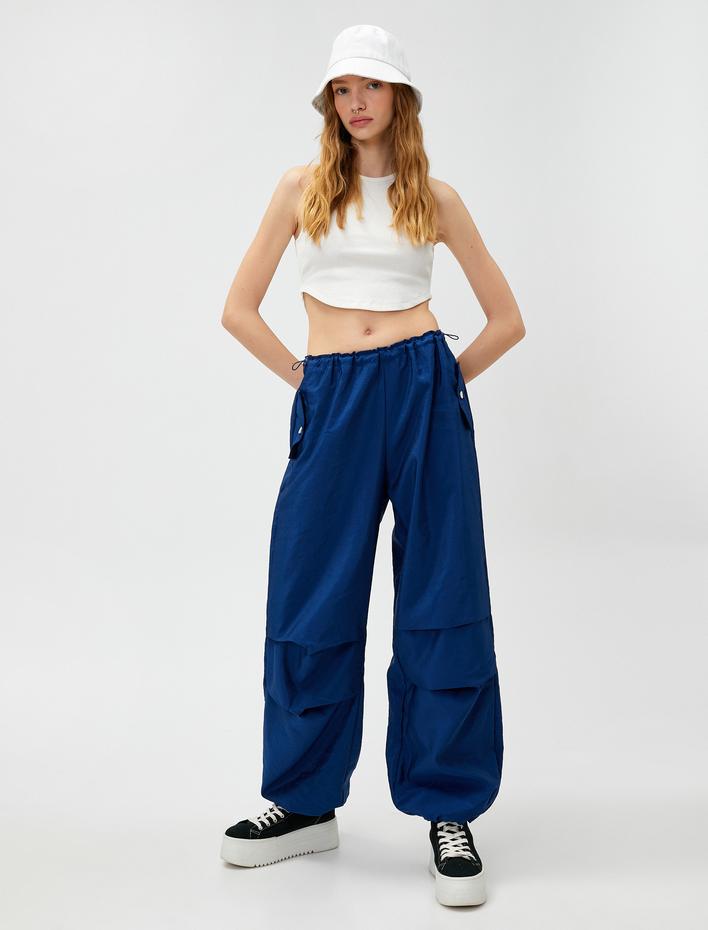  Paraşüt Pantolon Cep Detaylı Stoperli Çıtçıt Kapama