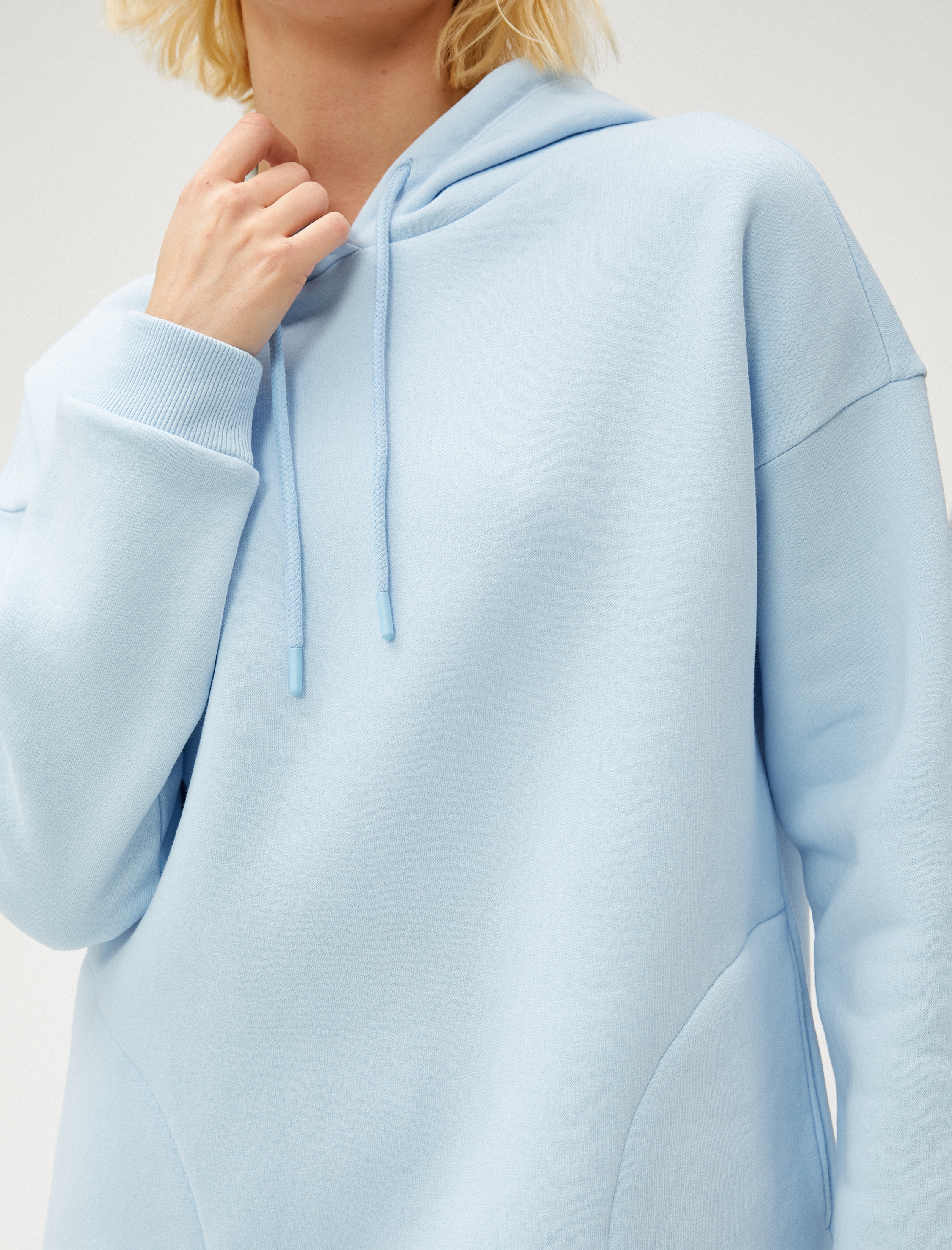   Kapüşonlu Sweatshirt Şardonlu Pamuklu