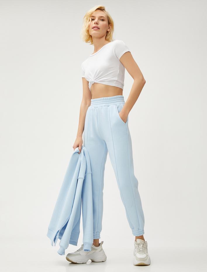  Cepli Jogger Eşofman Altı Nervürlü Beli Lastikli