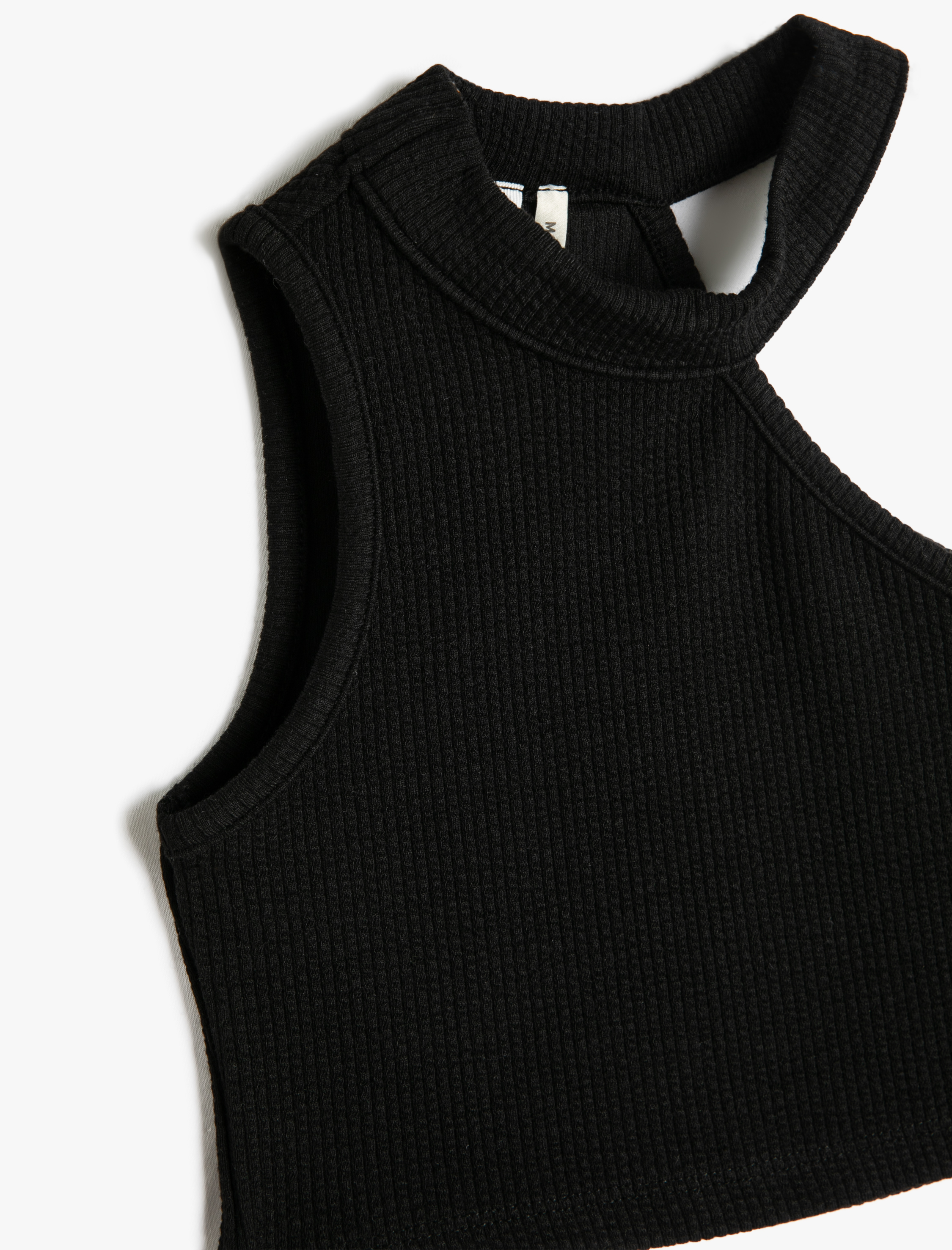  Kız Çocuk Crop Üst Tek Omuz Kolsuz Fitilli