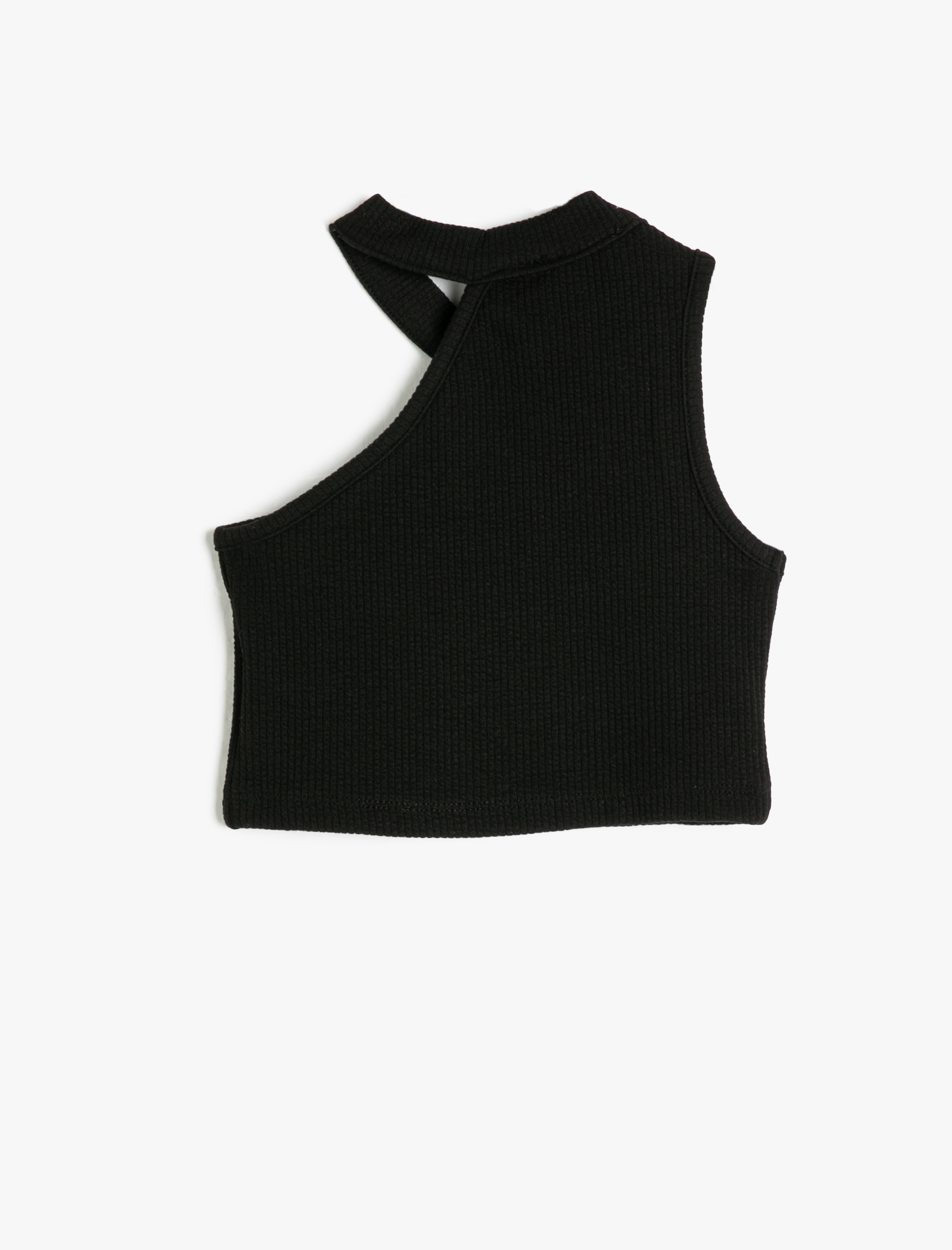  Kız Çocuk Crop Üst Tek Omuz Kolsuz Fitilli