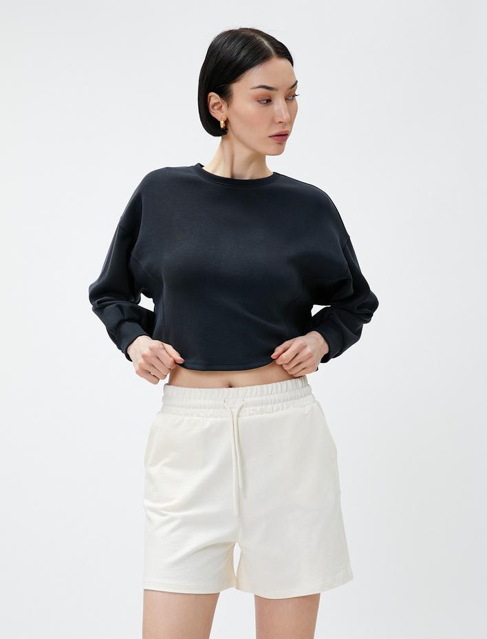  Crop Sweatshirt Modal Karışımlı