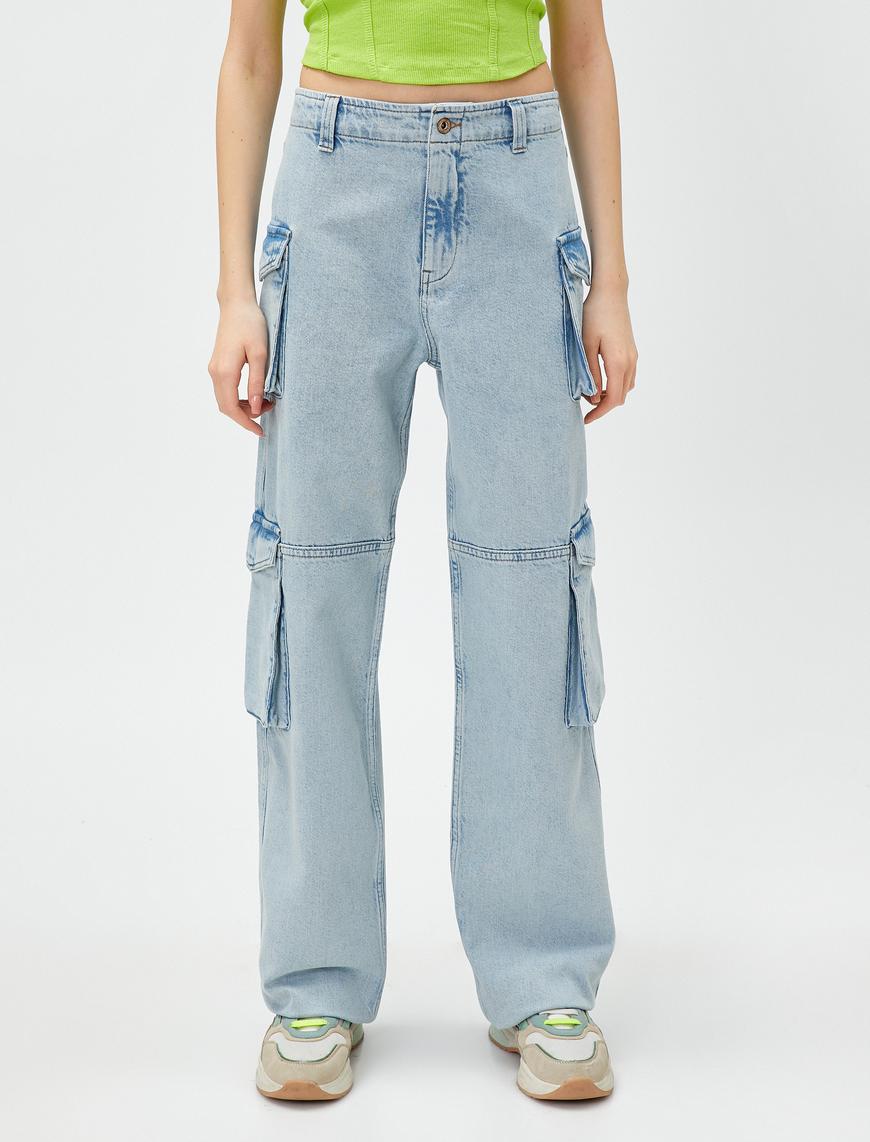   Kargo Kot Pantolon Yüksek Bel - Bianca Jeans