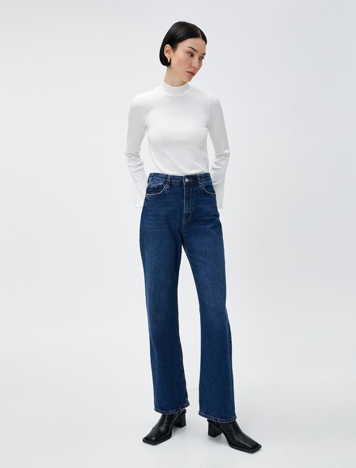  Boğazlı Yaka Ribanalı Kazak Slim Fit