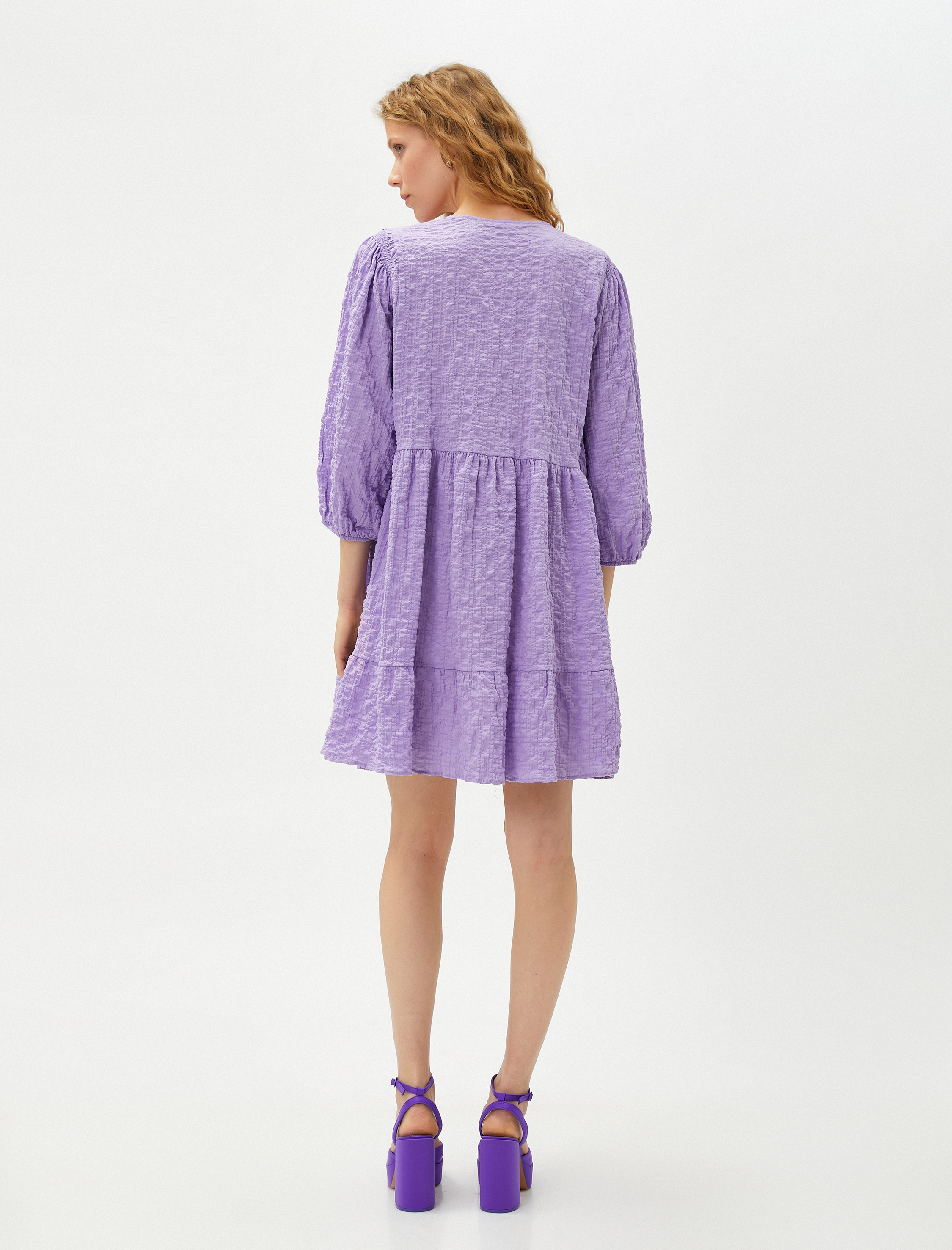   Gipeli Mini Elbise Fiyonk Detaylı