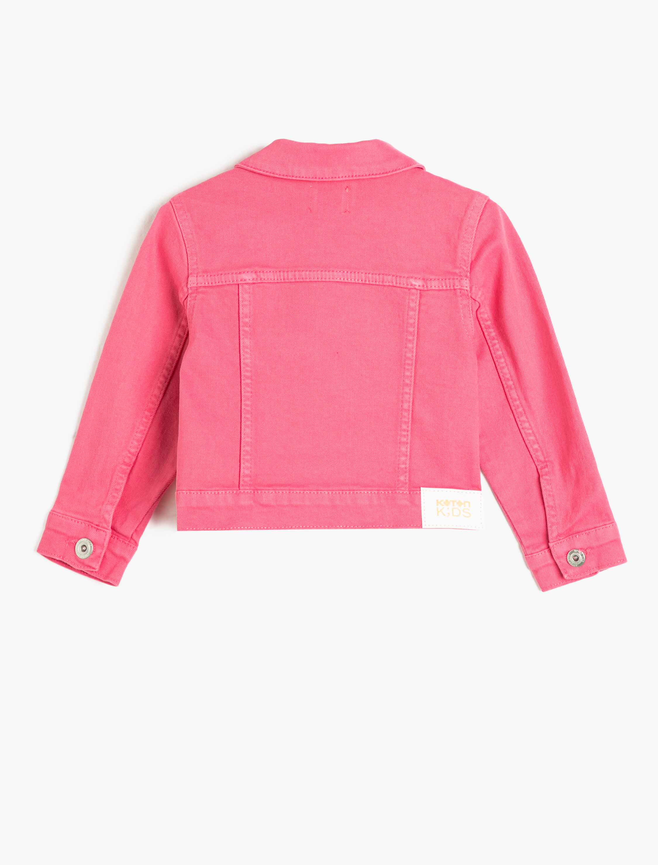  Kız Çocuk Basic Kot Ceket Uzun Kollu Kapaklı Cepli