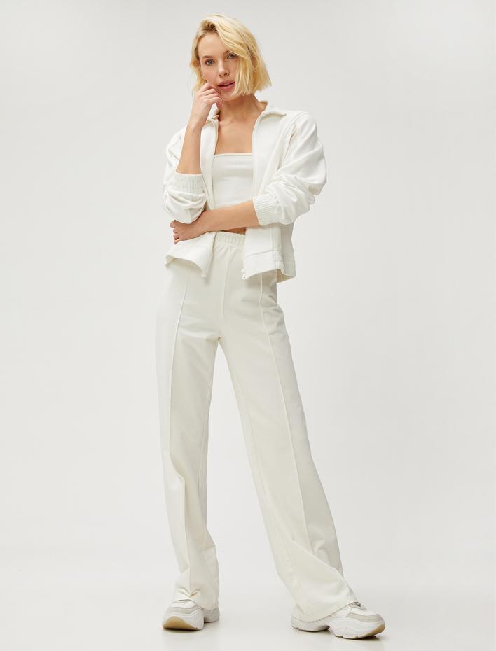  Bol Paça Eşofman Altı Nervürlü