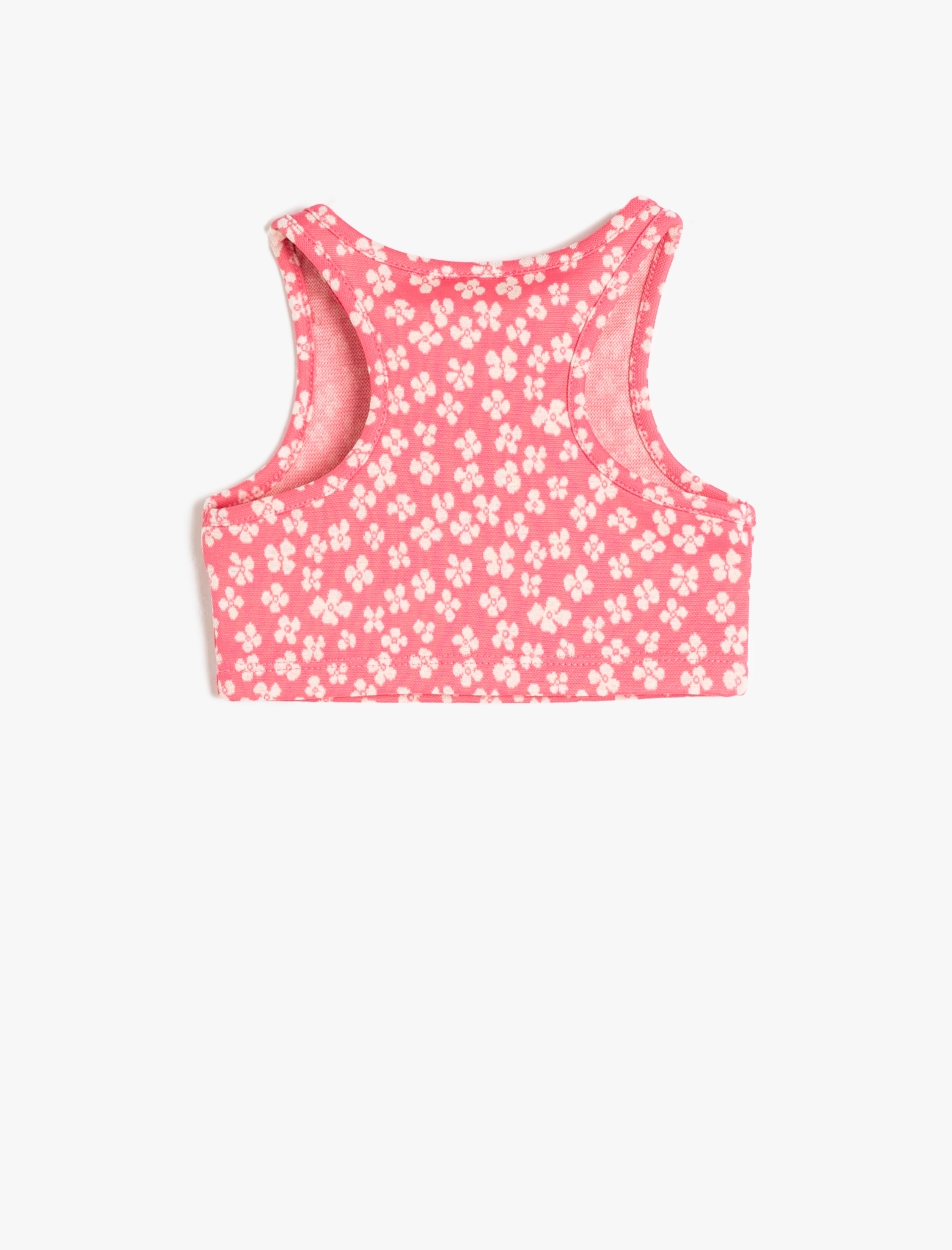  Kız Çocuk Yarım Atlet Kolsuz Çiçekli Dar Kalıp