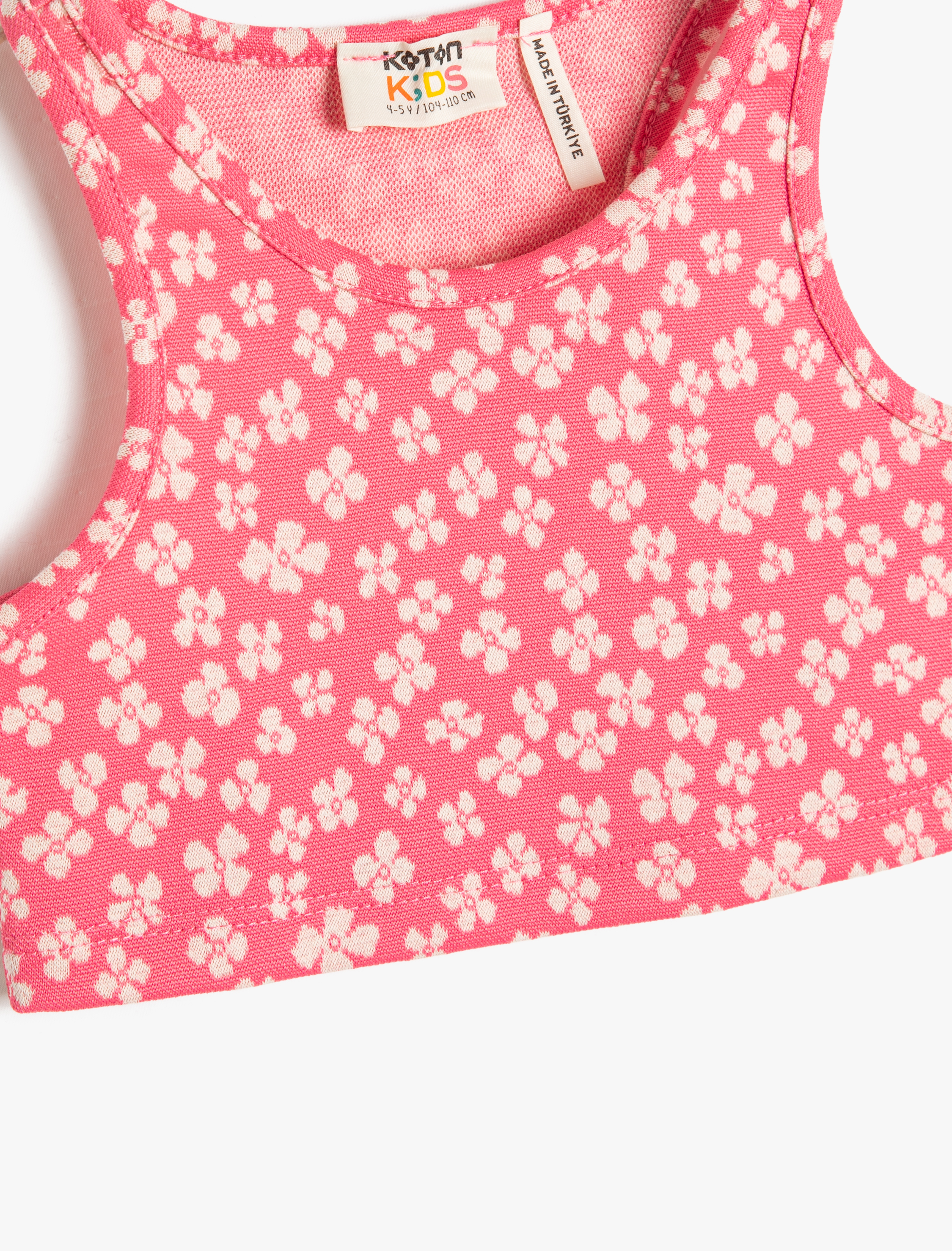  Kız Çocuk Yarım Atlet Kolsuz Çiçekli Dar Kalıp