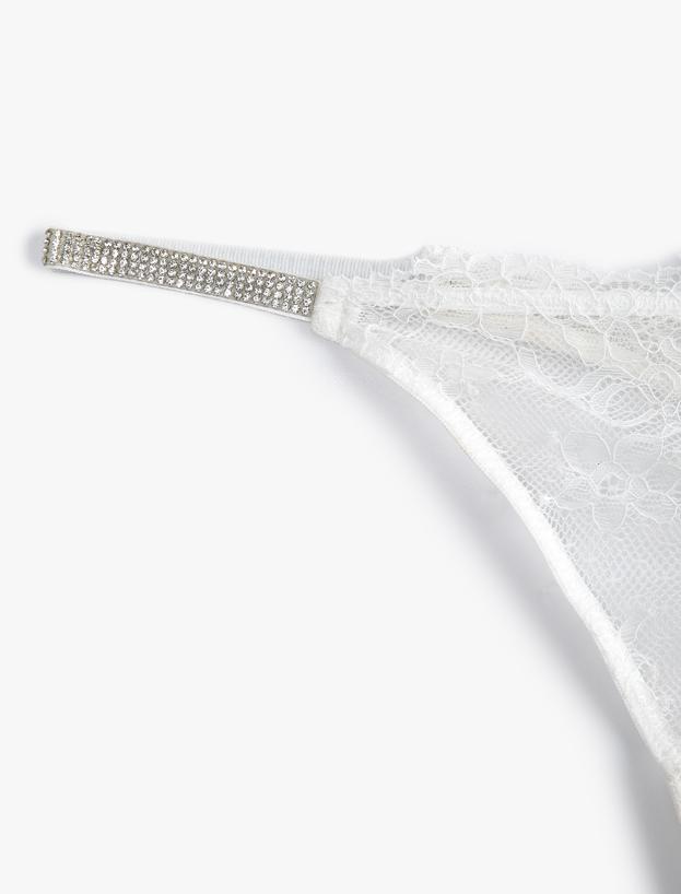   Bridal String Külot Dantelli Parlak Taş Detaylı