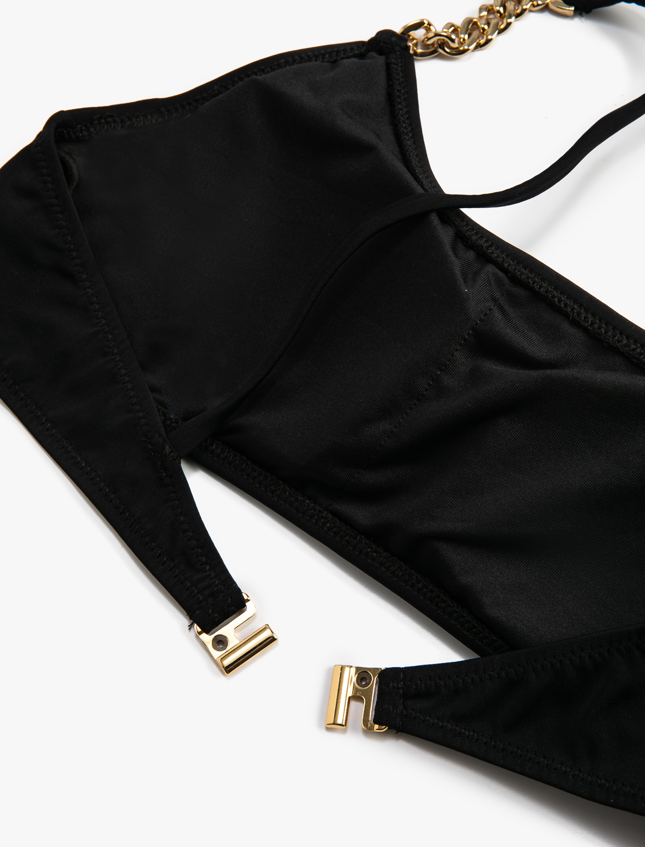   Tek Omuz Bikini Üstü Zincir Aksesuar Detaylı Kaplı