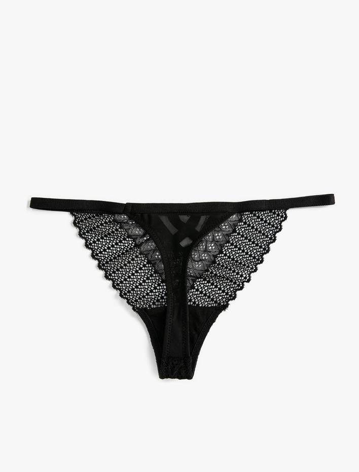  Dantelli String Külot Çiçekli