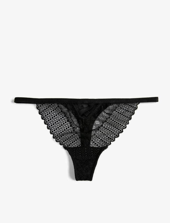  Dantelli String Külot Çiçekli