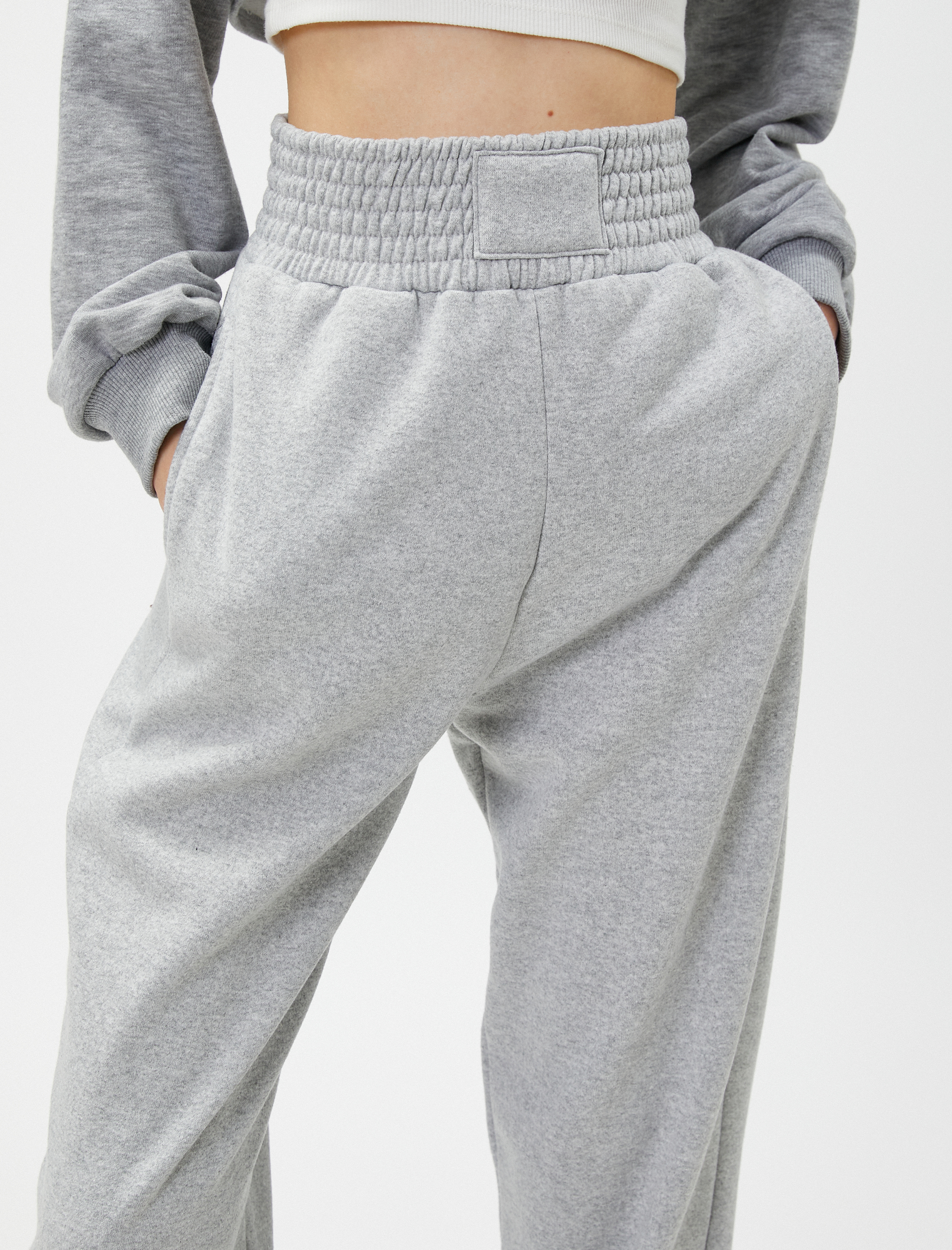 Jogger Eşofman Altı Beli Lastikli Cepli İçi Polarlı