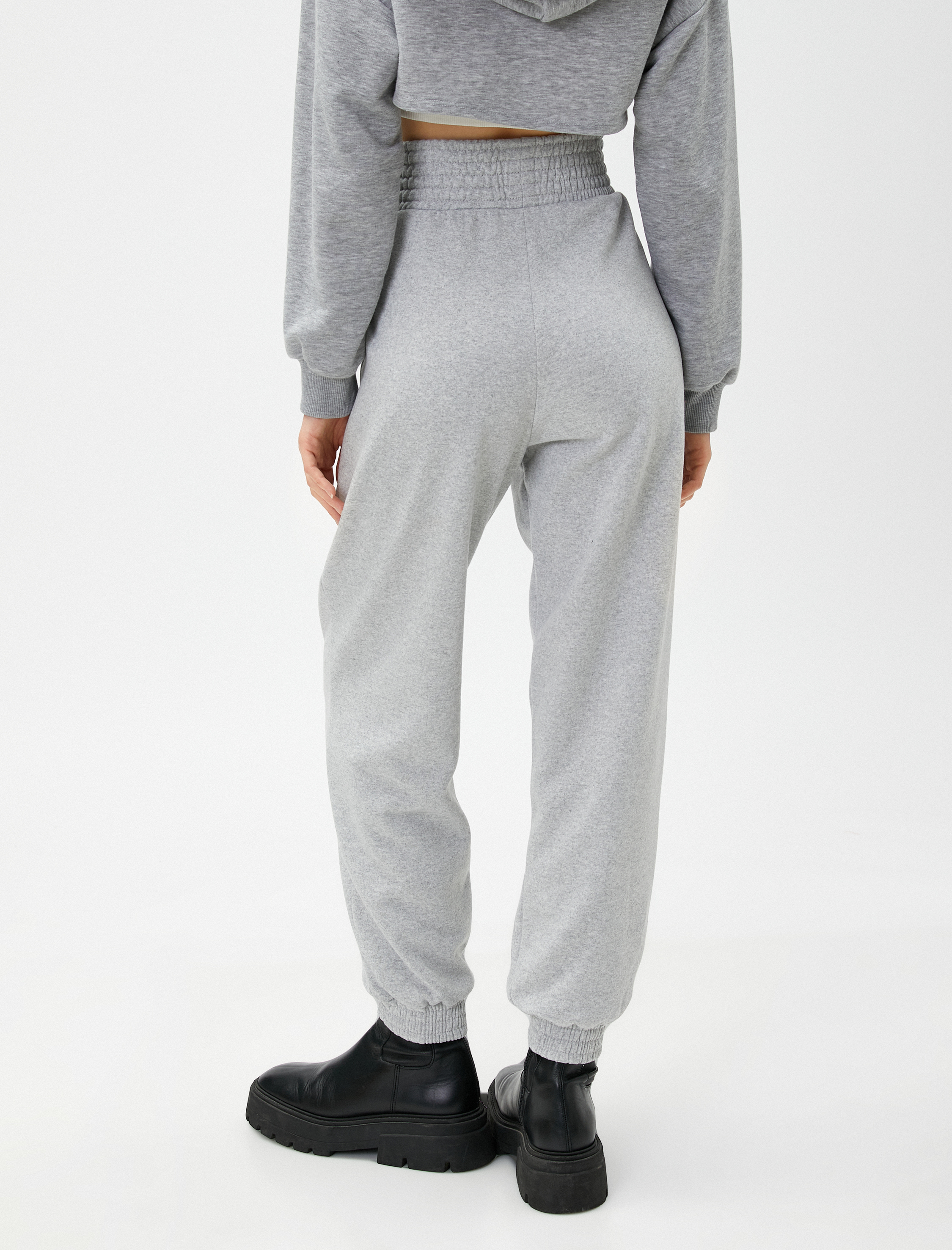 Jogger Eşofman Altı Beli Lastikli Cepli İçi Polarlı