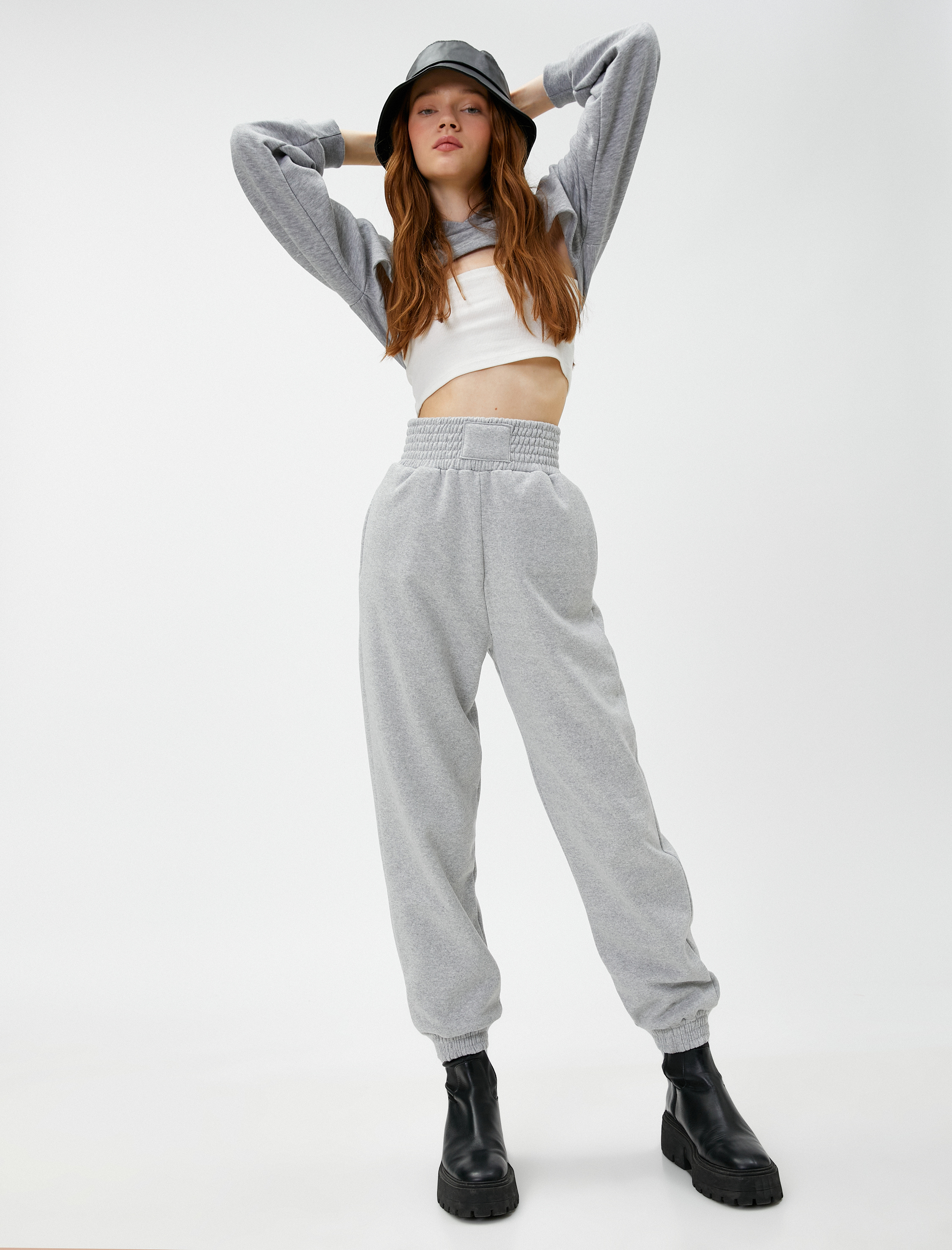 Jogger Eşofman Altı Beli Lastikli Cepli İçi Polarlı