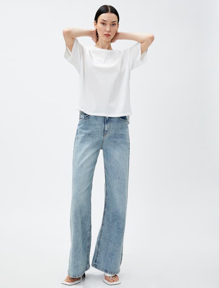  Relax Fit Tişört Pamuklu Kısa Kollu