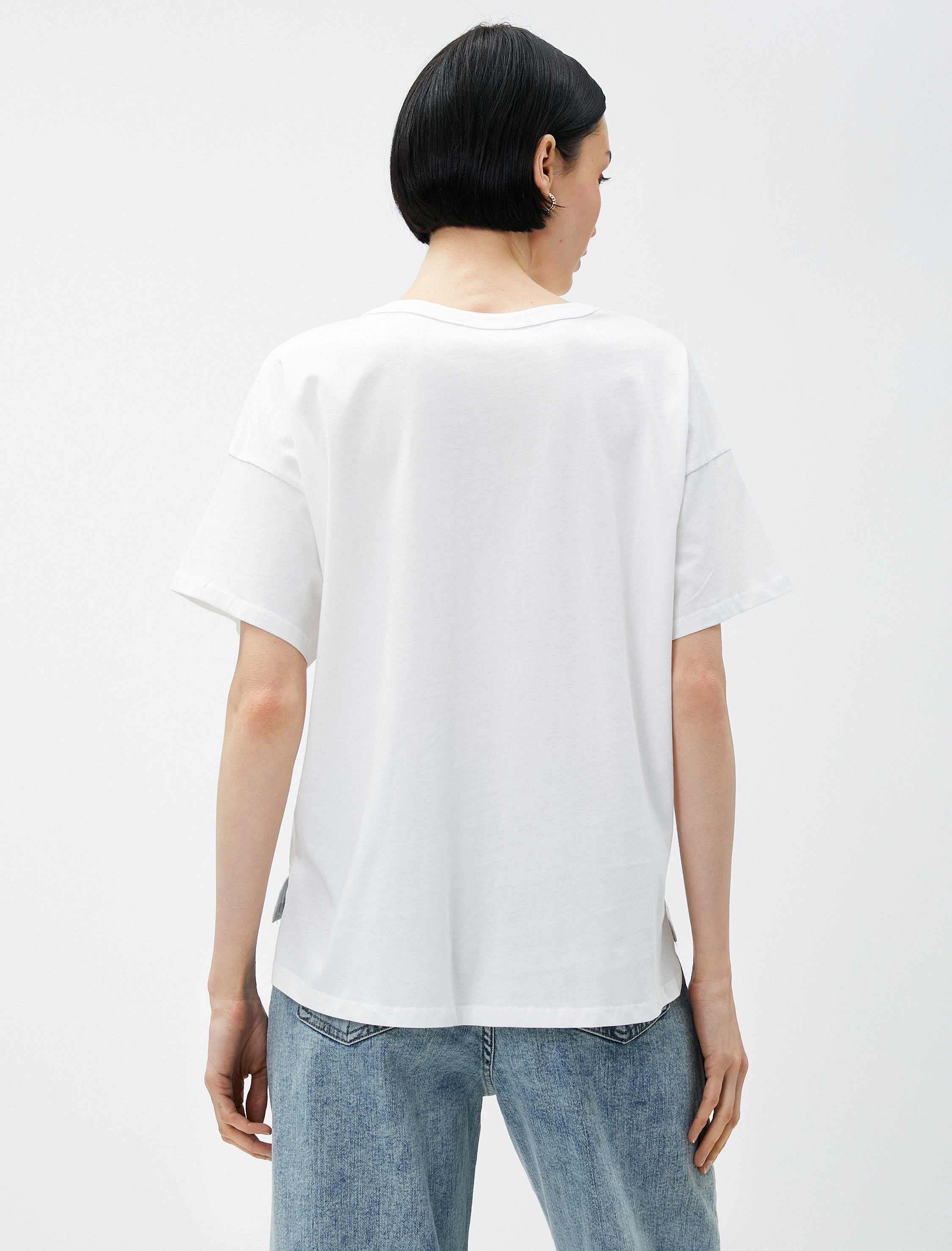   Relax Fit Tişört Pamuklu Kısa Kollu