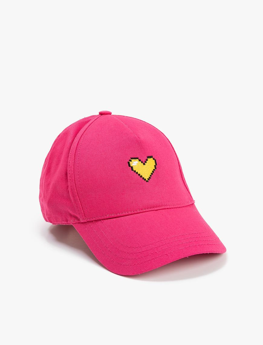  Kadın Cap Şapka Kalpli Arkası Ayarlanabilir Pamuklu