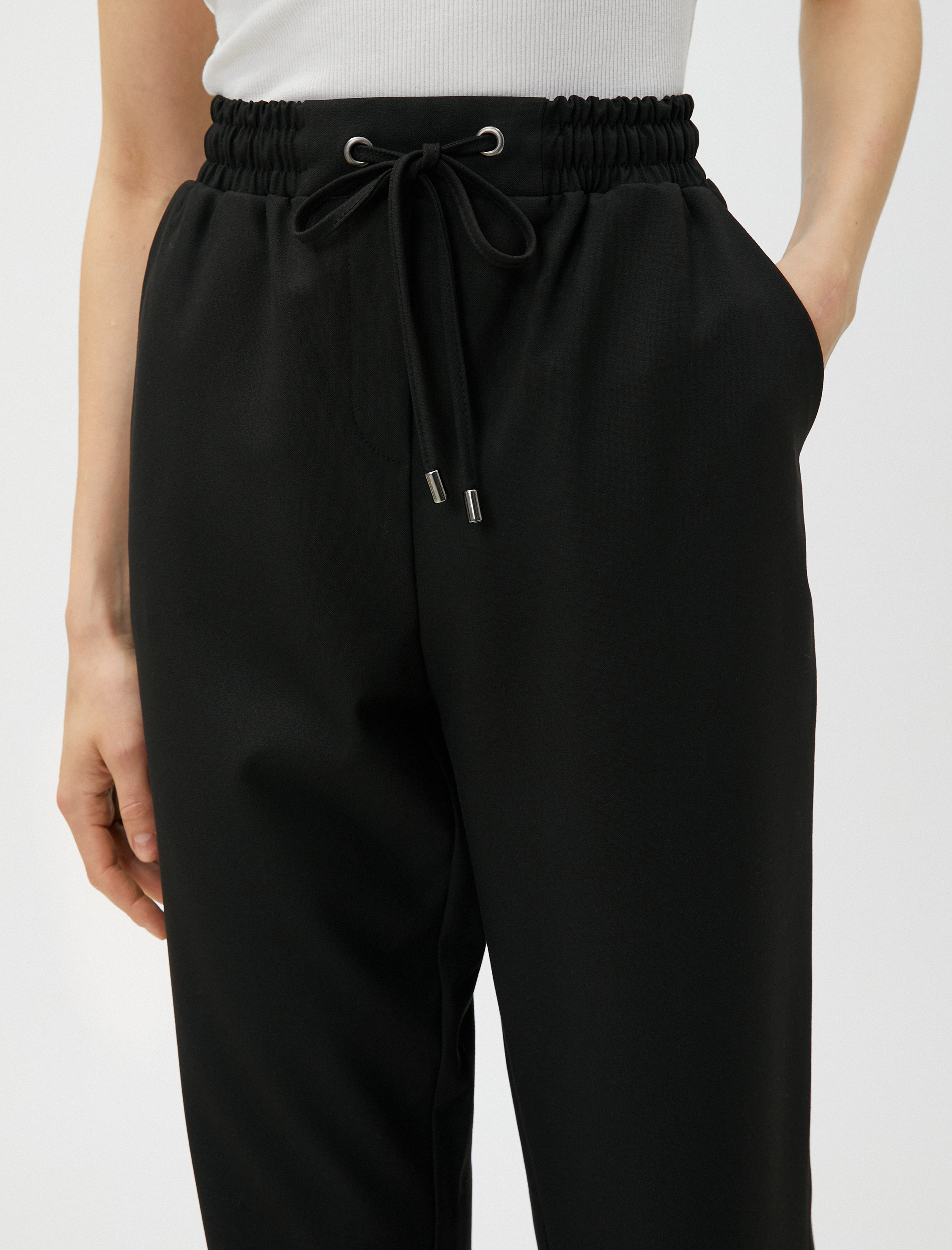   Kumaş Pantolon Beli Bağlamalı Cepli