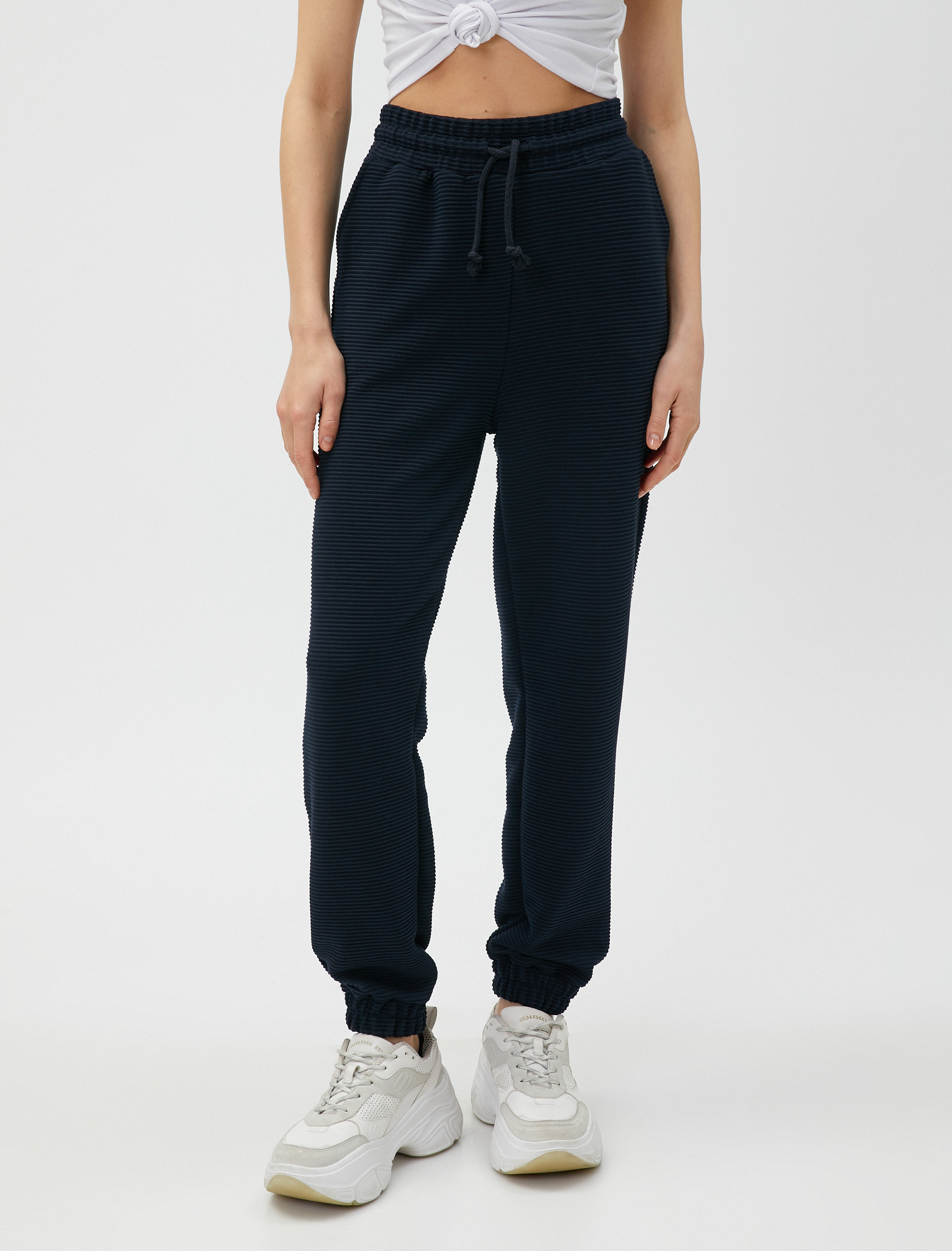   Beli Bağlamalı Jogger Eşofman Altı Cepli