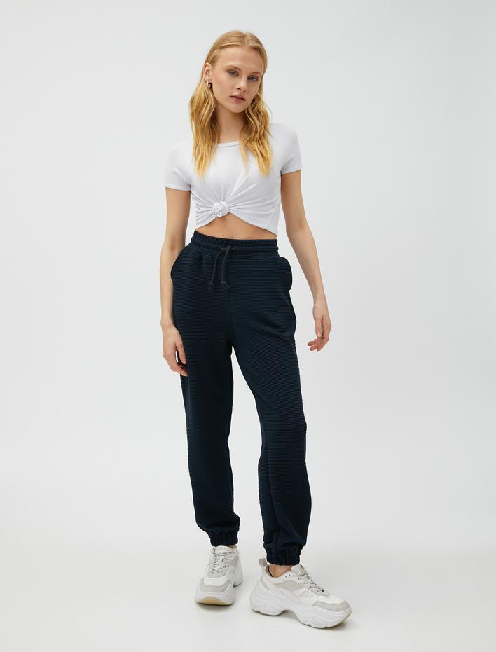  Beli Bağlamalı Jogger Eşofman Altı Cepli