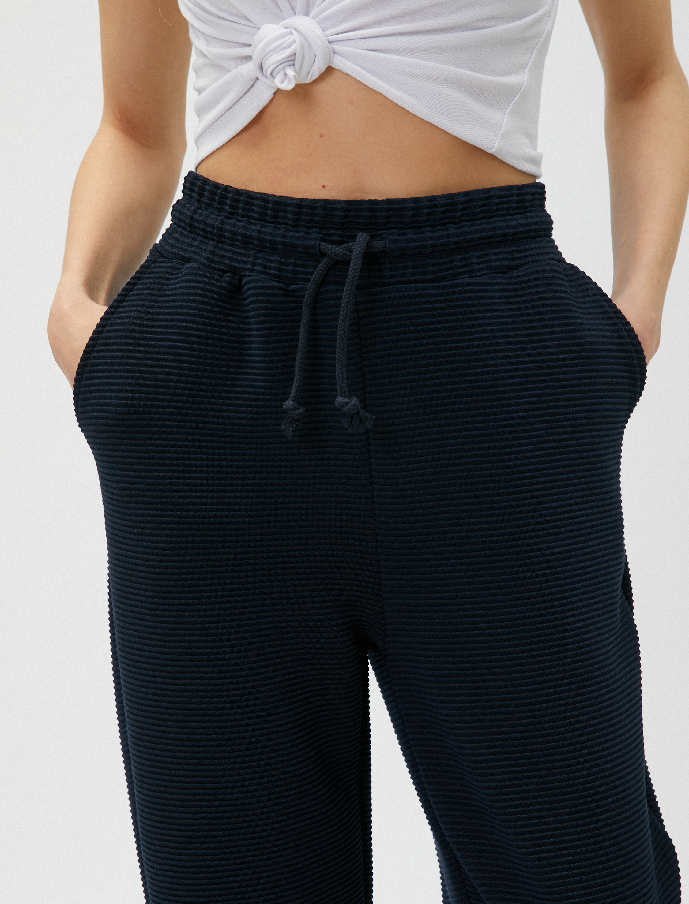   Beli Bağlamalı Jogger Eşofman Altı Cepli