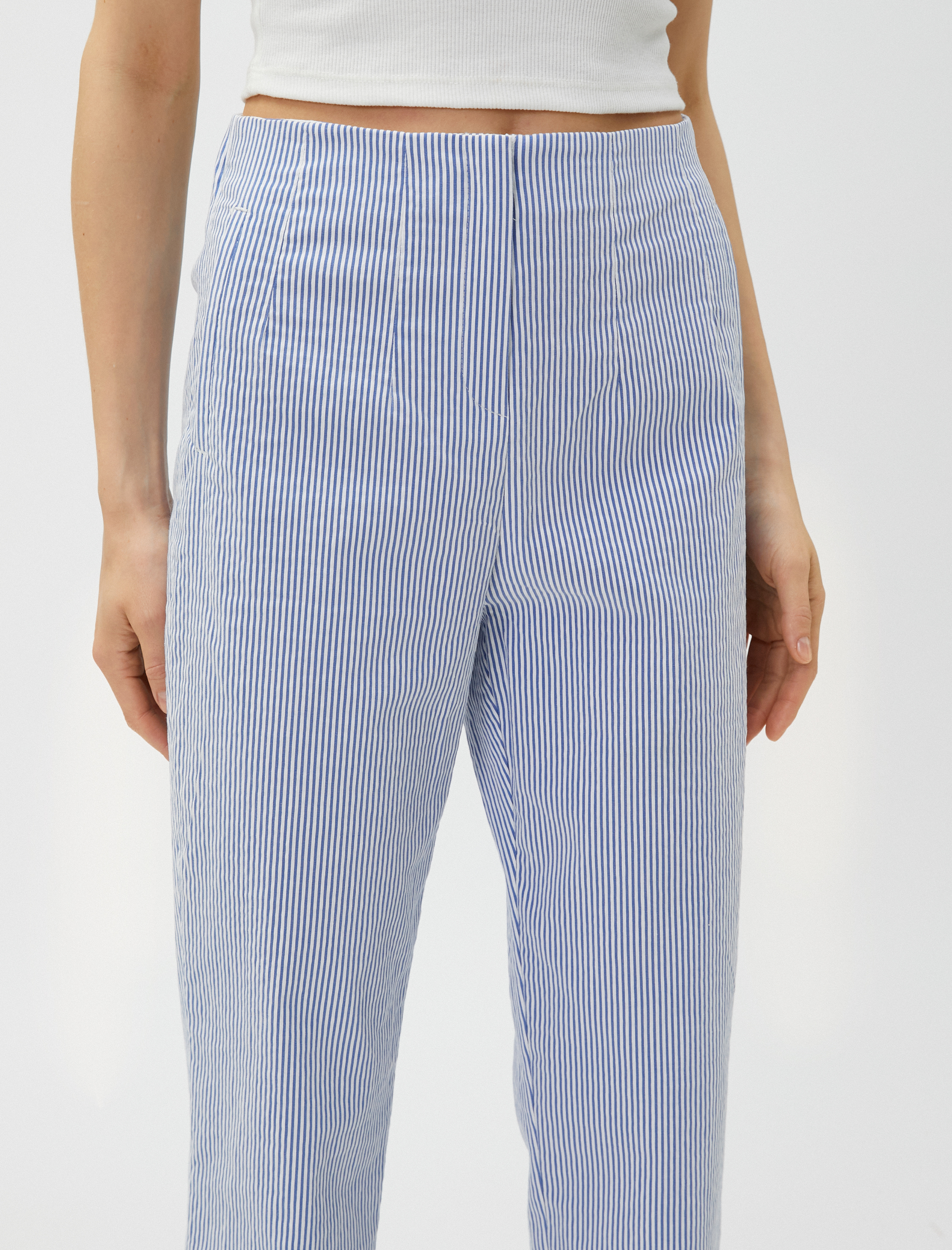   Düz Paça Kumaş Pantolon Pamuklu