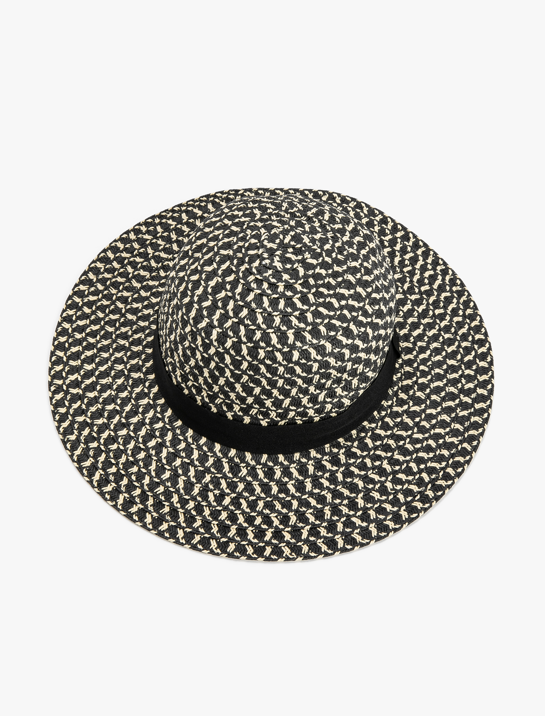  Kadın Hasır Şapka Bant Detaylı