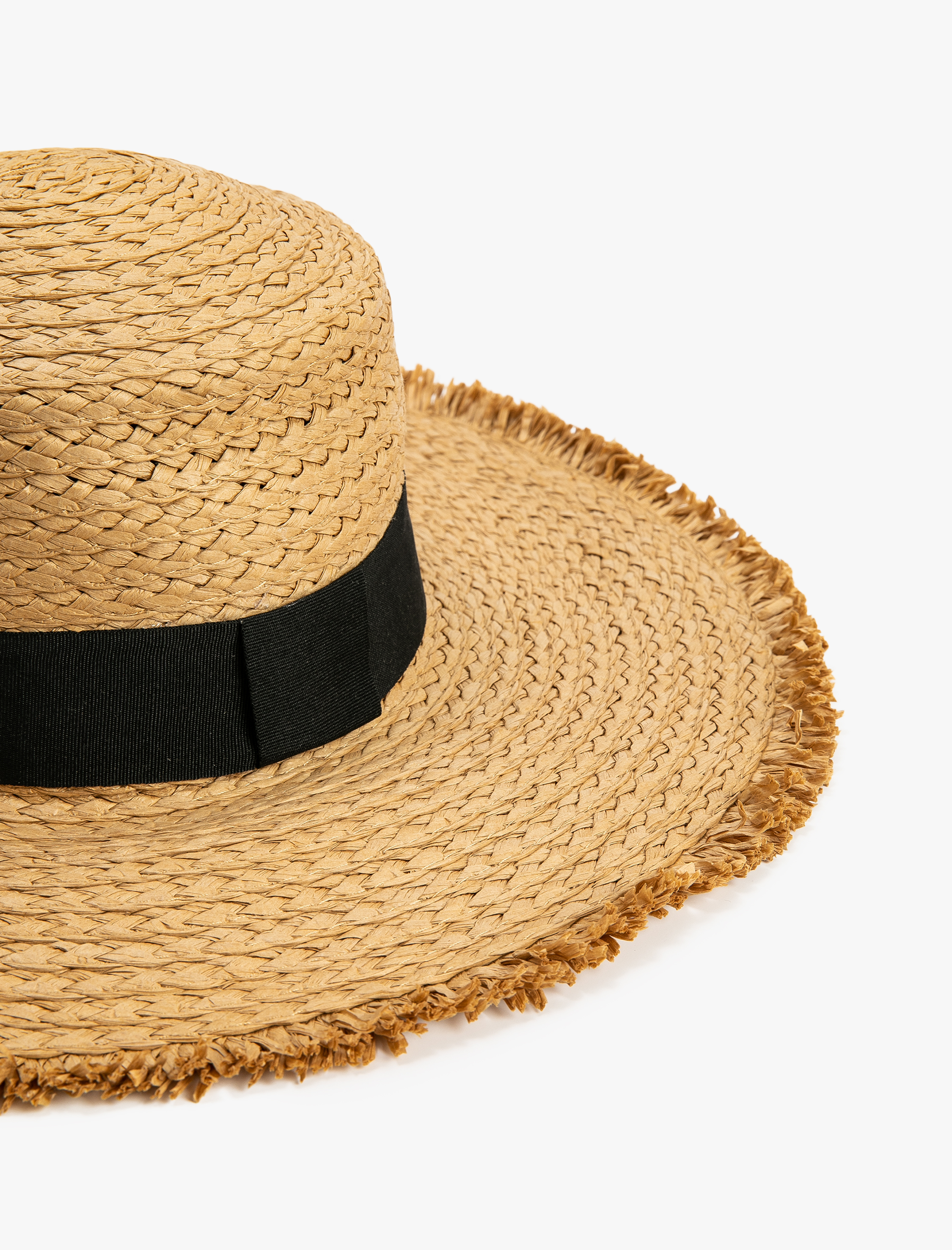  Kadın Hasır Şapka Bant Detaylı