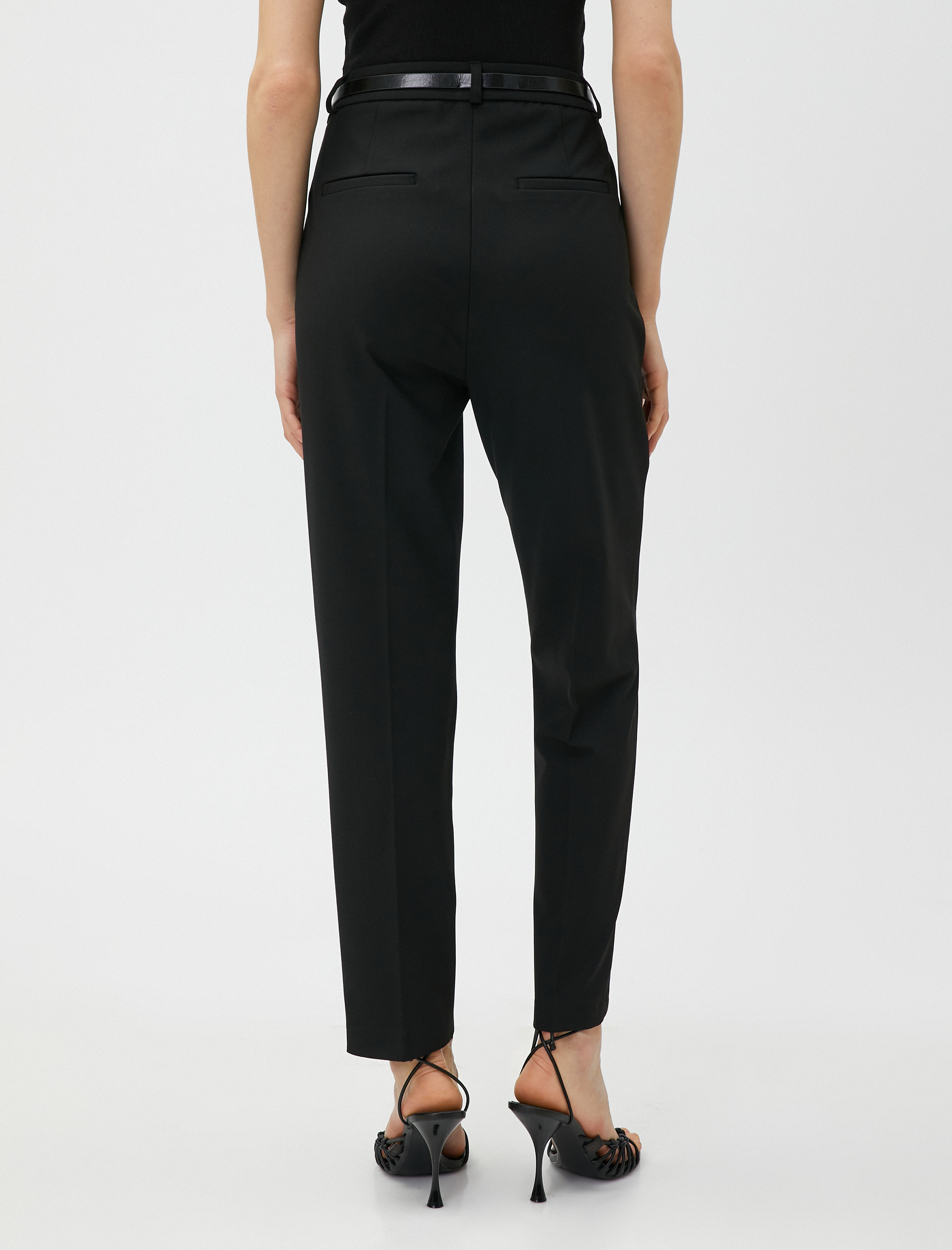   Kemerli Basic Kumaş Pantolon Normal Bel