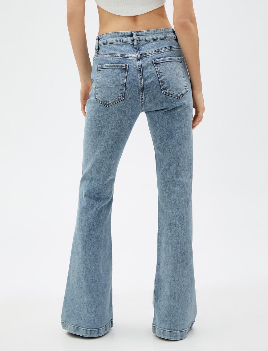   Yüksek Bel İspanyol Paça Kot Pantolon - Victoria Flare Fit Jean