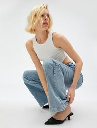 Yüksek Bel İspanyol Paça Kot Pantolon - Victoria Flare Fit Jean