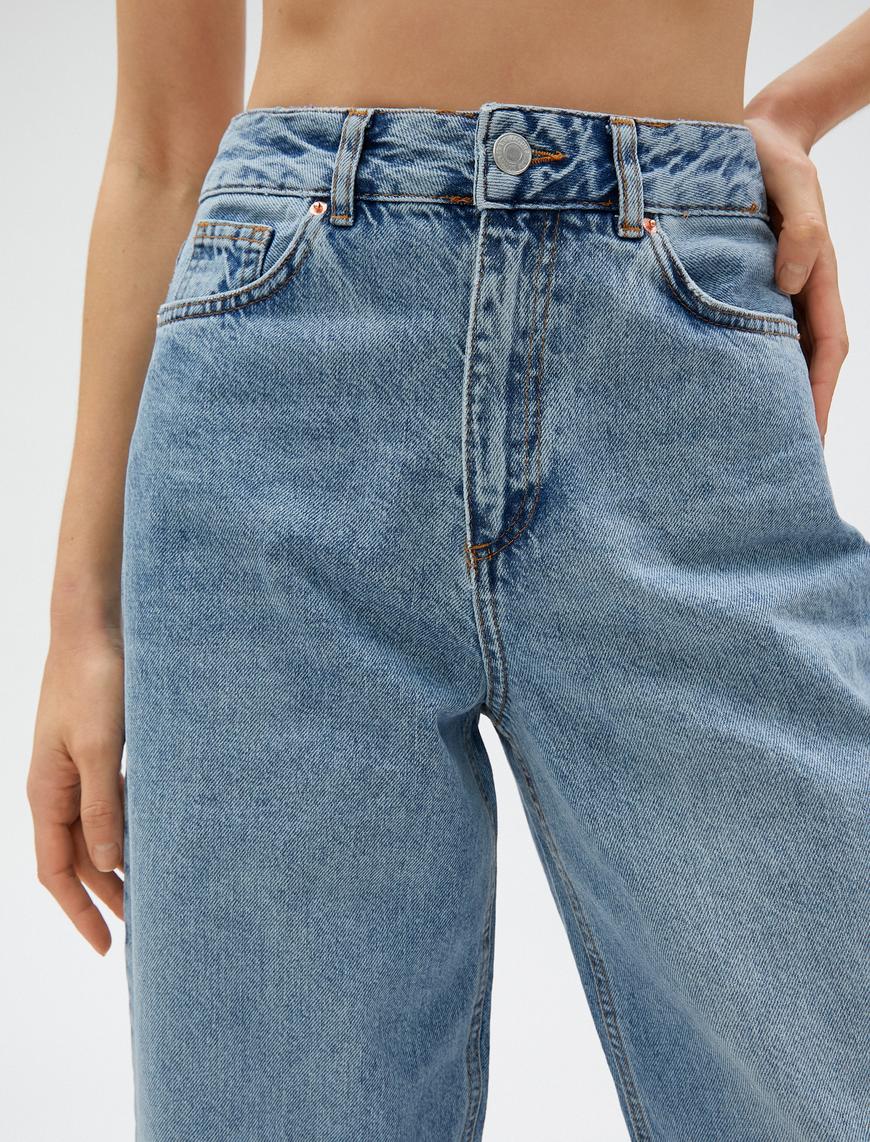  Geniş Crop Paça Kot Pantolon  Yüksek Bel - Bianca Crop Jean