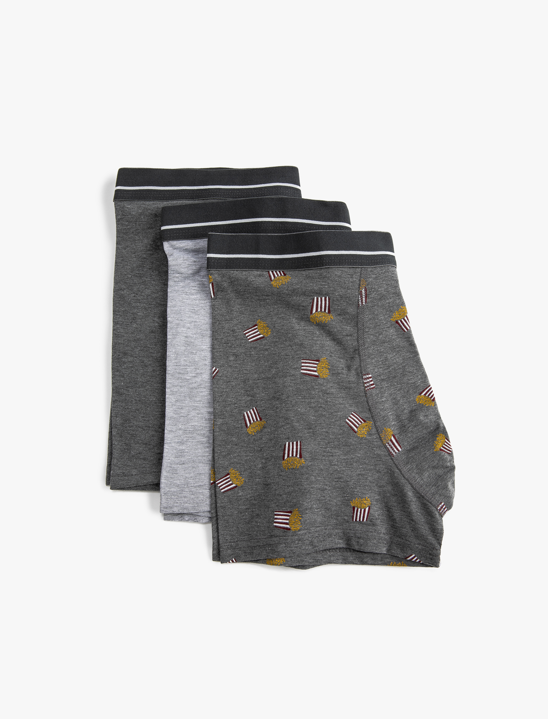   3'lü Boxer Seti Eğlence Baskı Detaylı Pamuklu