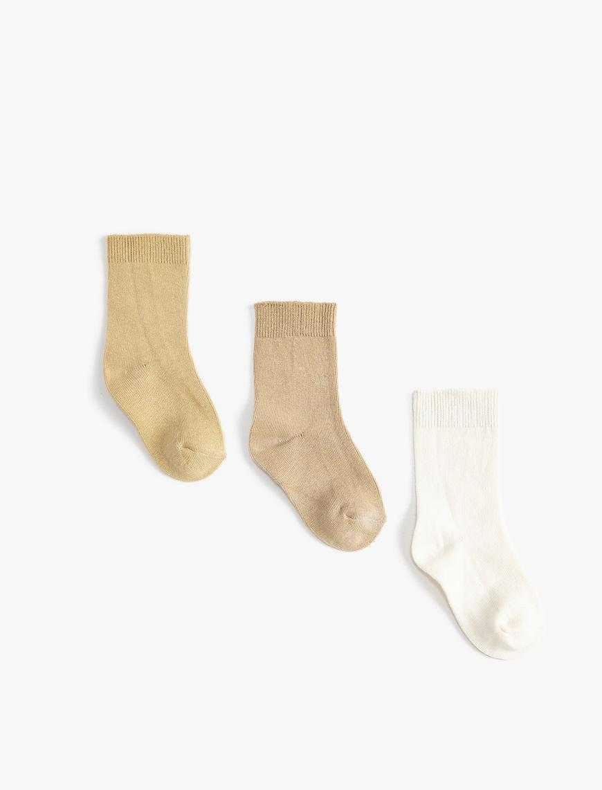  Erkek Bebek Çorap 3’lü Pamuk Karışımlı