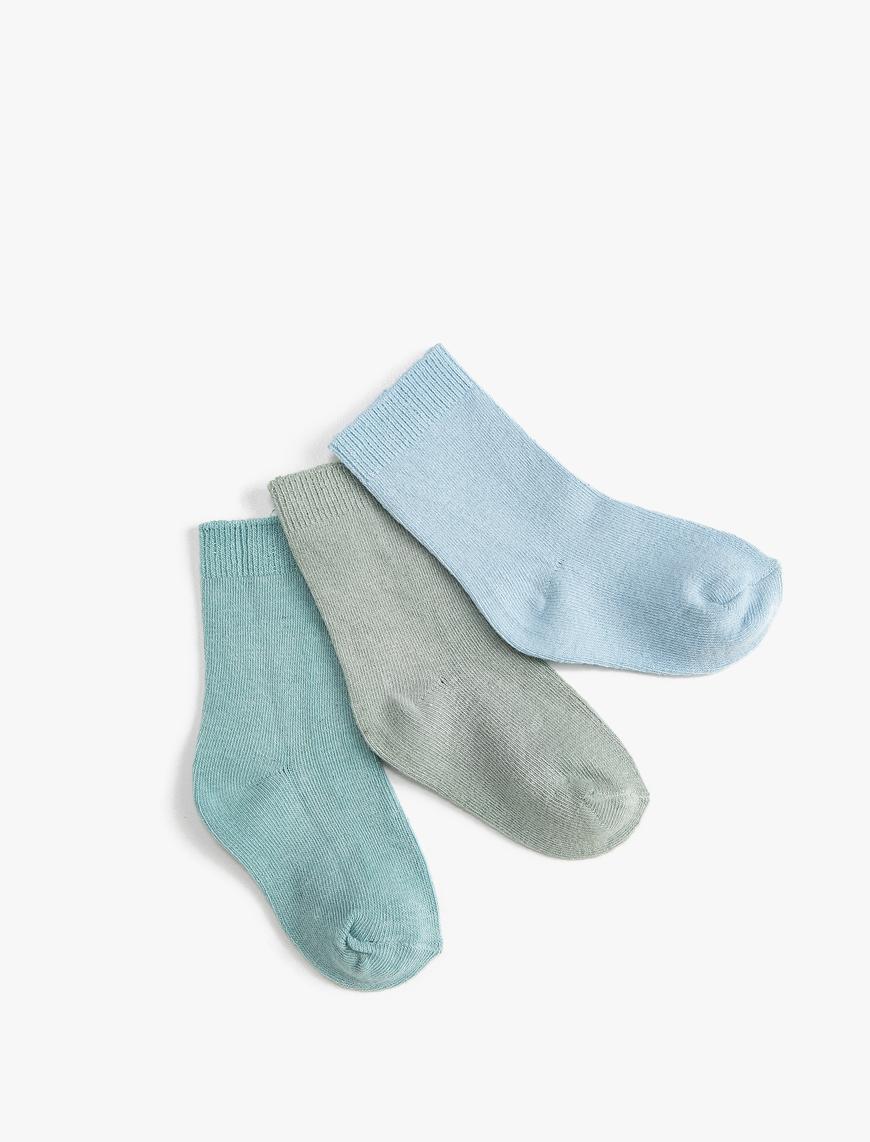  Erkek Bebek Çorap 3’lü Pamuk Karışımlı