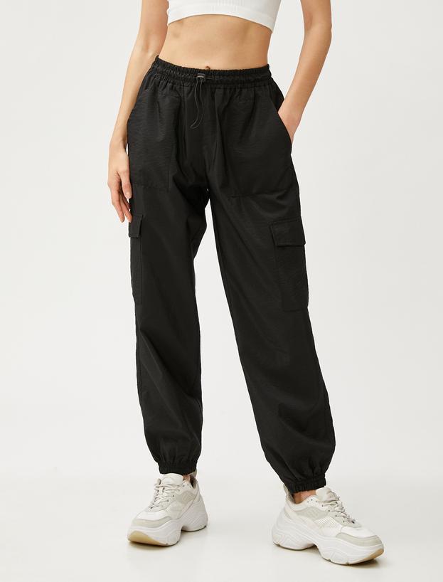   Paraşüt Jogger Pantolon Cepli Beli Lastikli