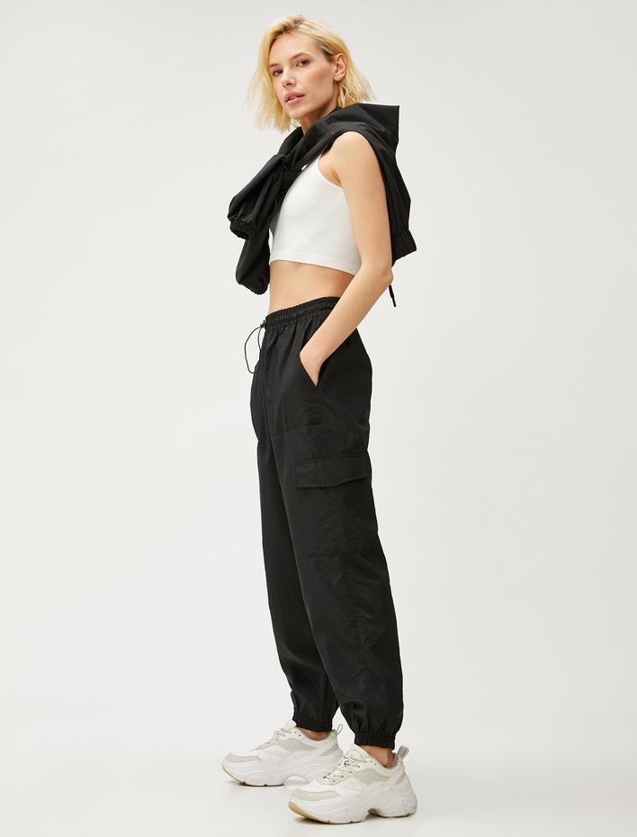  Paraşüt Jogger Pantolon Cepli Beli Lastikli